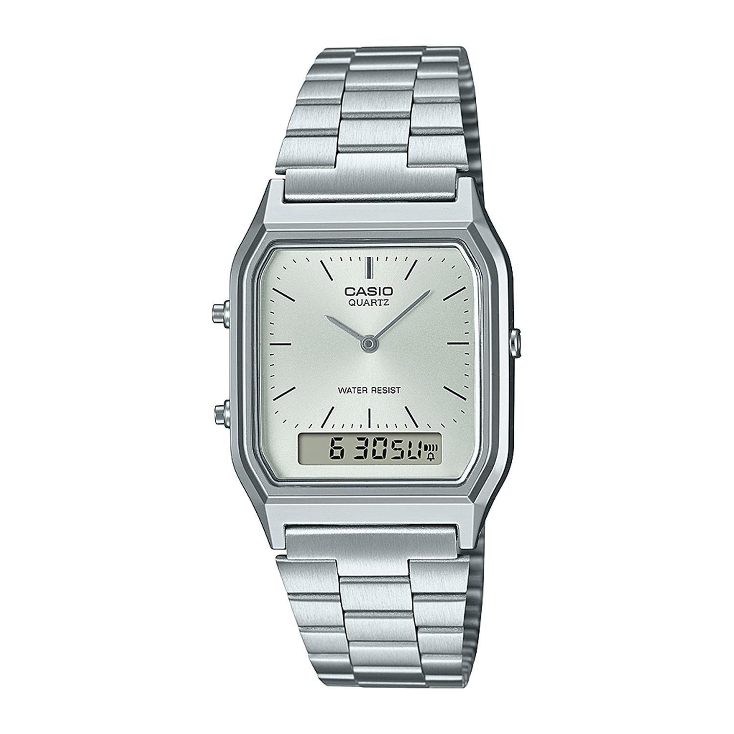 Reloj CASIO AQ-230A-7AMQYDF Resina/Cromado Juvenil Plateado-0