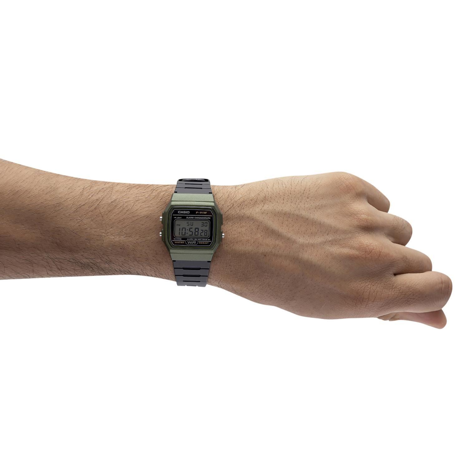Reloj CASIO F-91WM-3ADF Resina Juvenil Verde-3