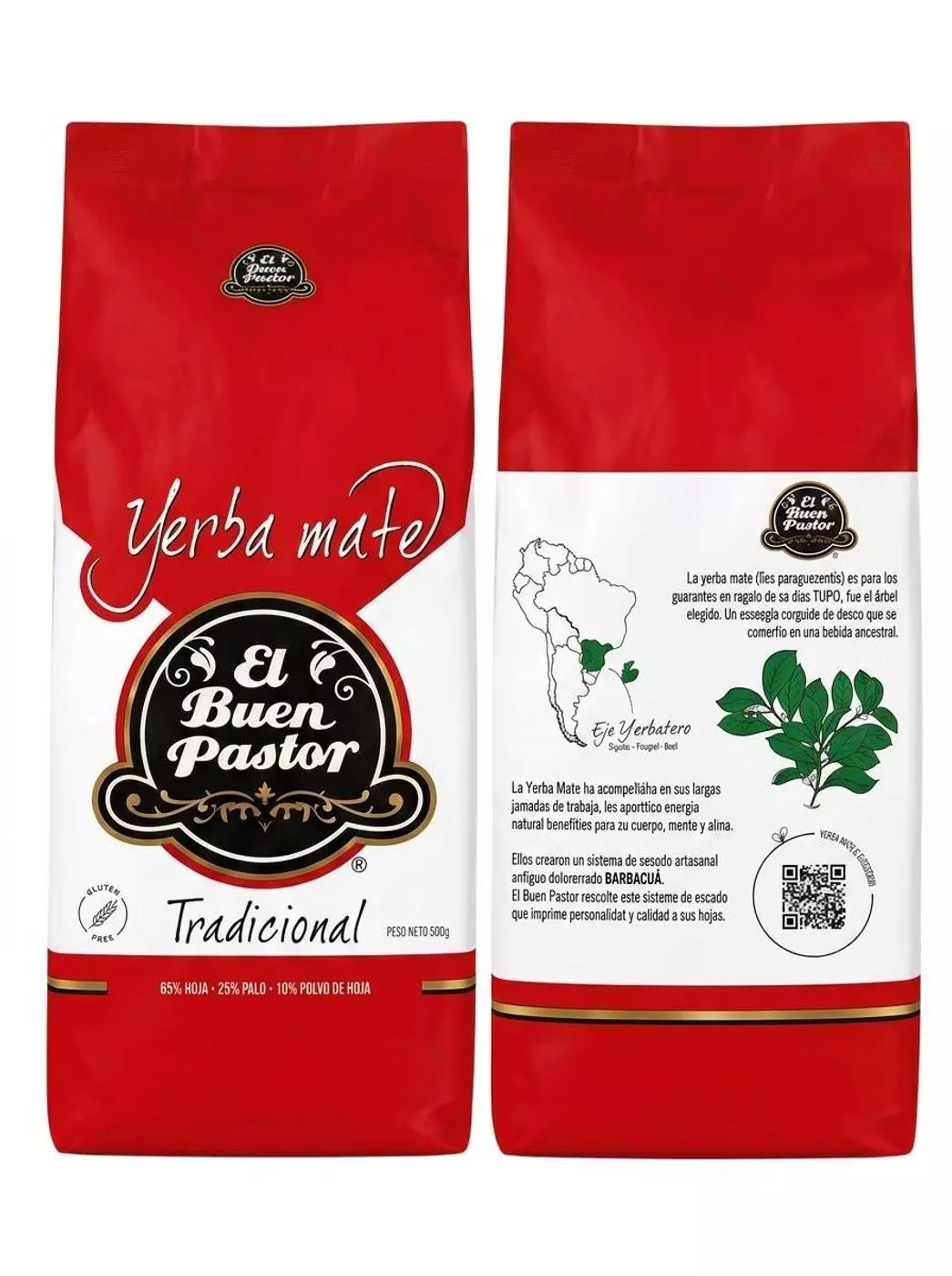 Yerba Mate El Buen Pastor Tradicional Barbacuá 500g sin gluten-0