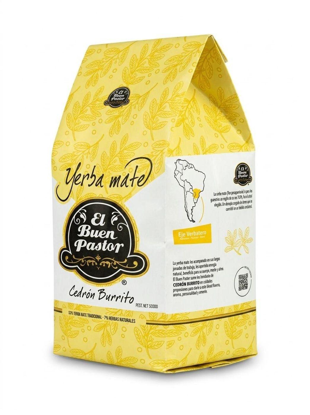 Yerba Mate El Buen Pastor Cedrón Burrito 500g sin gluten-1