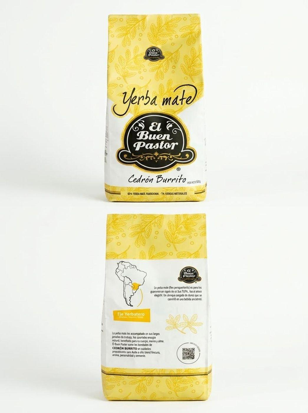 Yerba Mate El Buen Pastor Cedrón Burrito 500g sin gluten-2