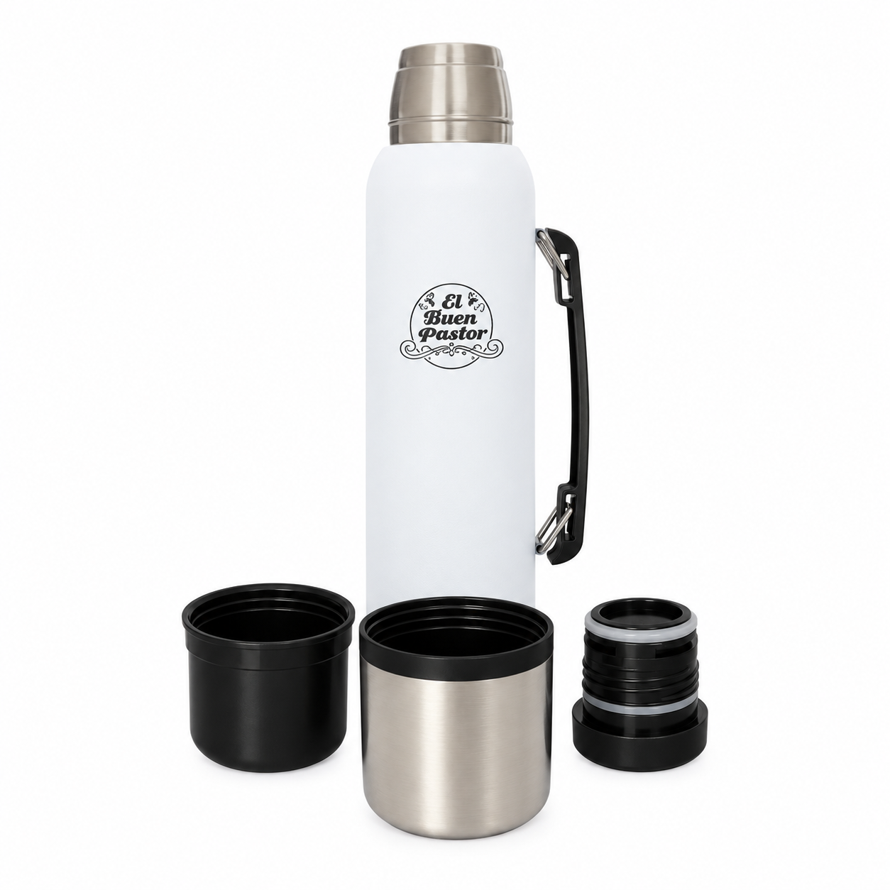 Termo Clásico Blanco 1.2 LT Acero Inoxidable El Buen Pastor-1