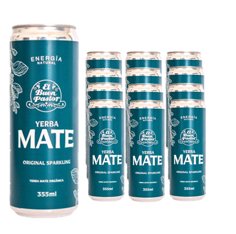 Pack x 12 uni Bebida Energizante Natural Yerba Mate El Buen Pastor 355ml-0