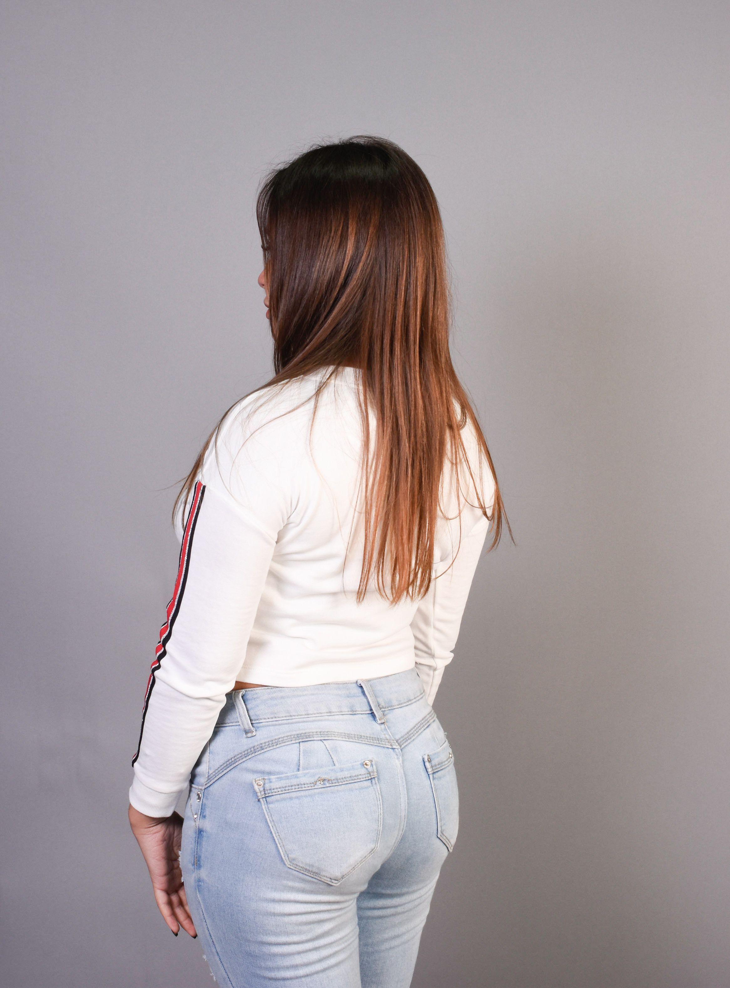 Polerón Mujer Algodón Blanco XS-2