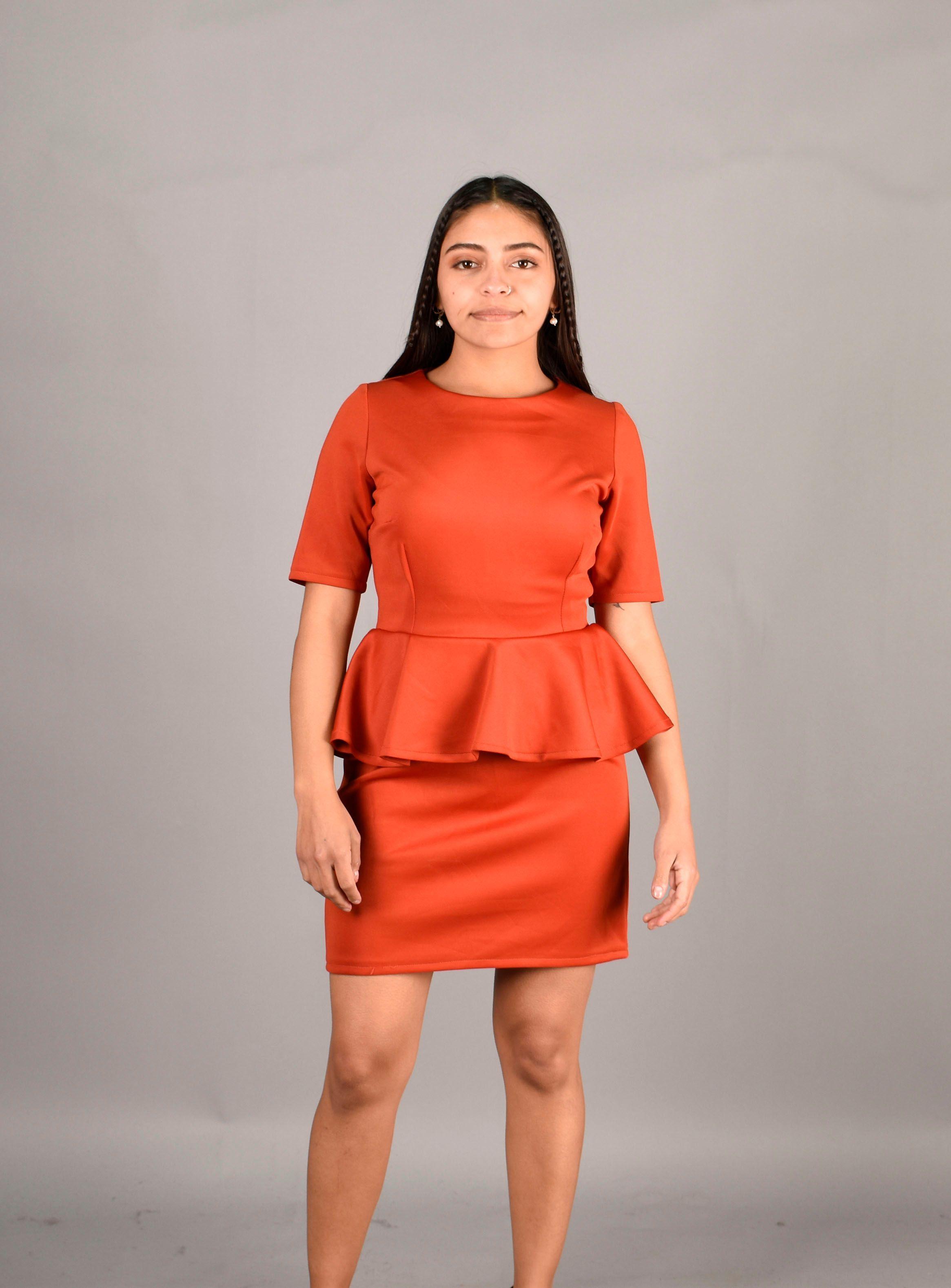 Vestido Mujer Poliéster Ladrillo M-0