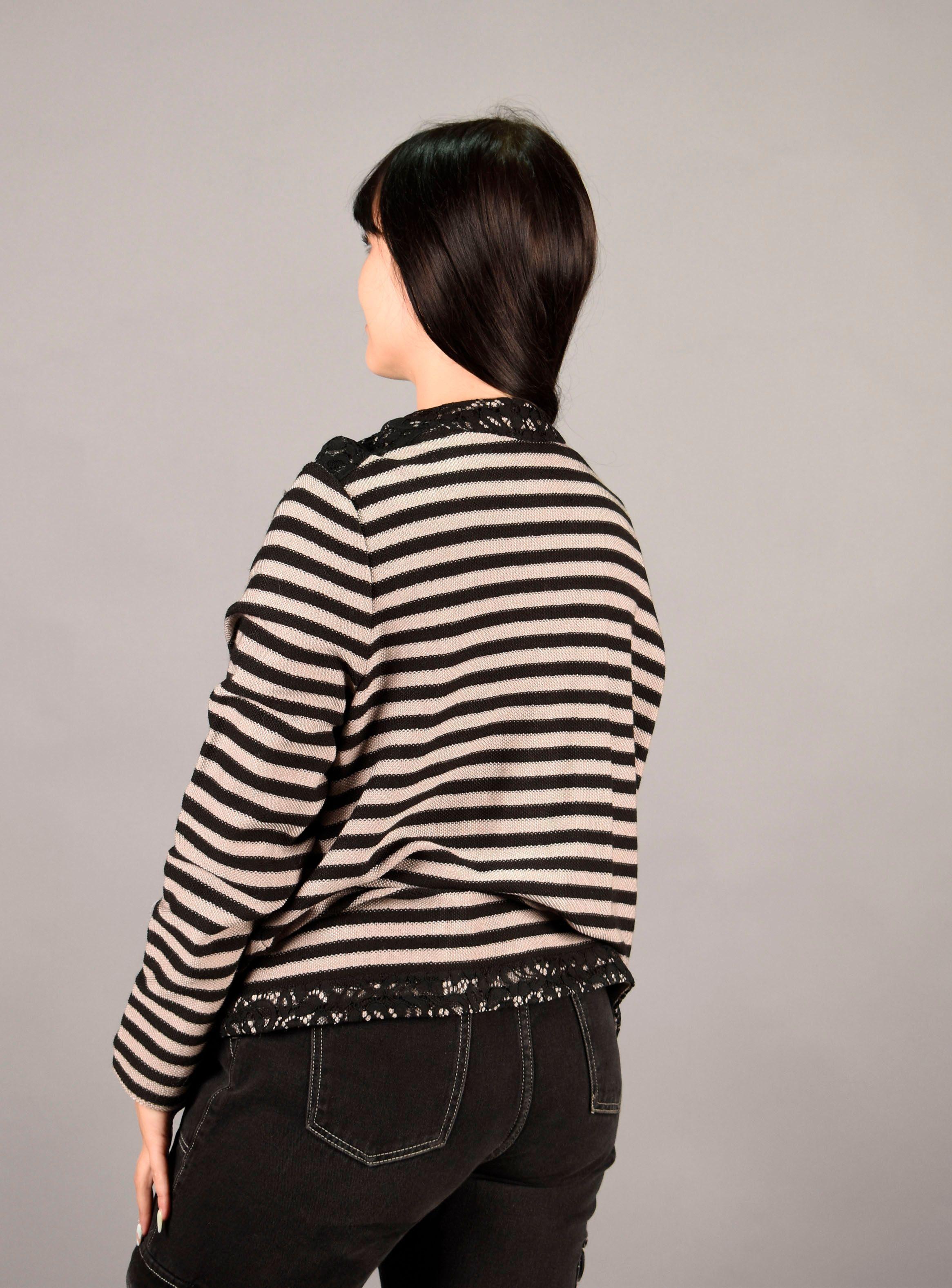 Chaqueta Mujer Lana Líneas Negras 48-2