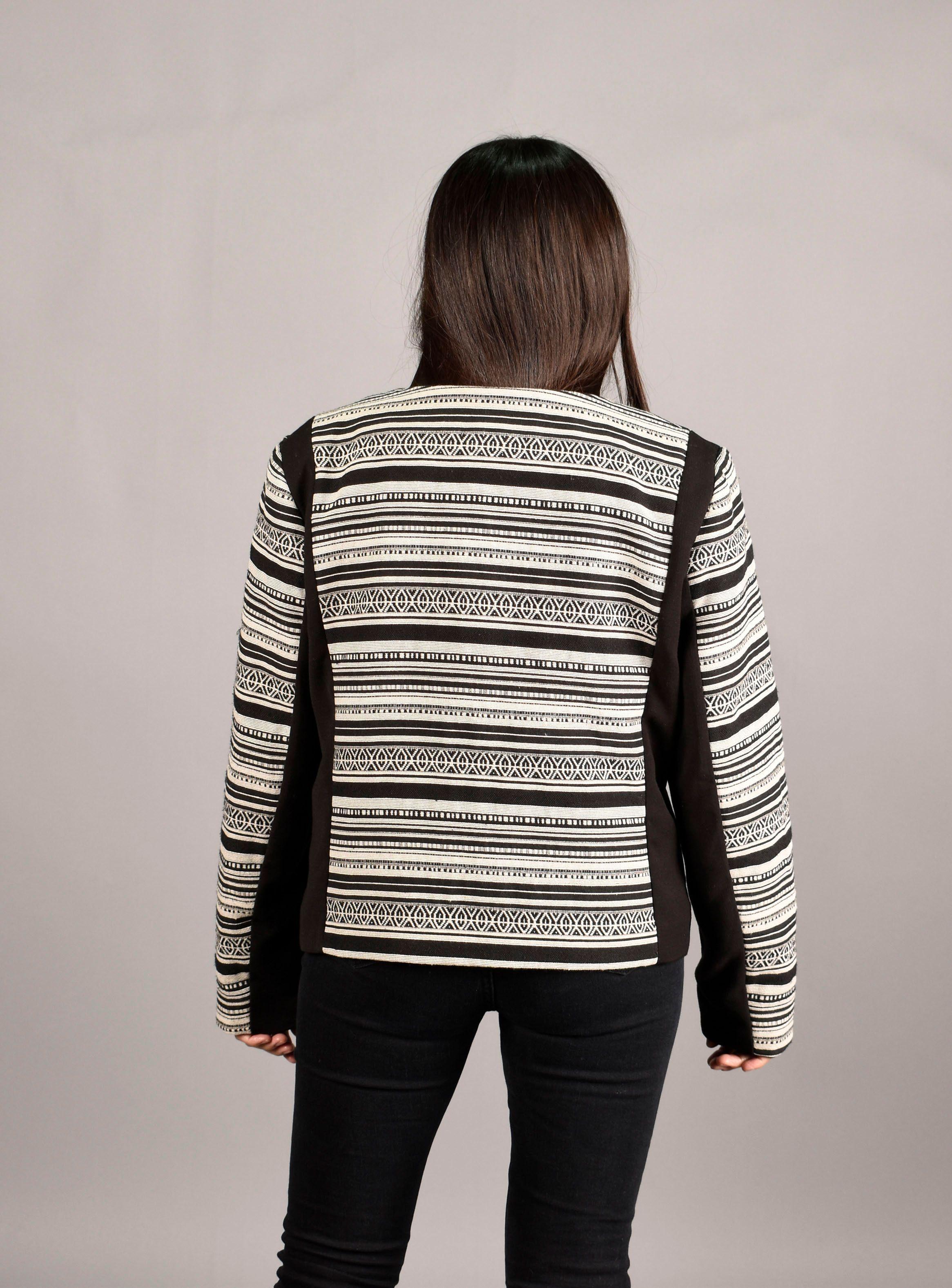 Chaqueta Cierre Mujer Poliéster Diseño Étnico M-3