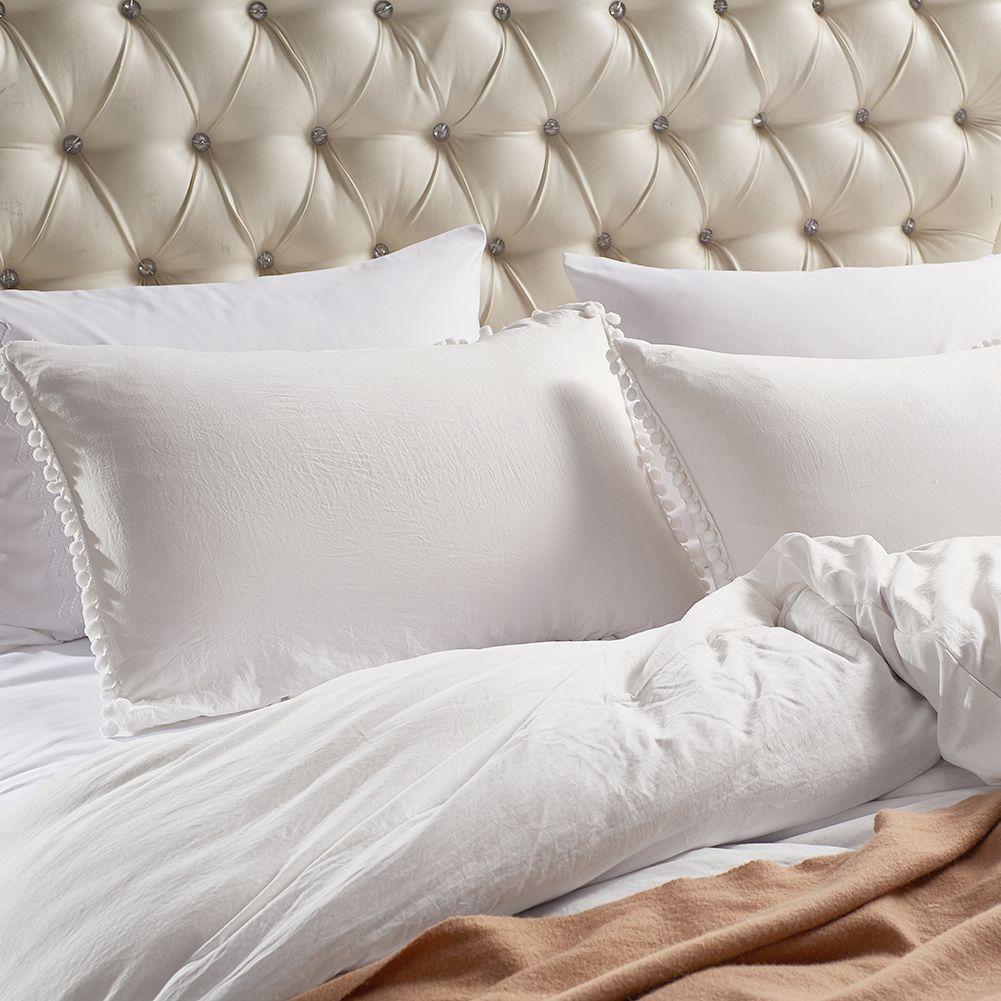 FUNDA DE PLUMON  POM POM BLANCO 1 PLAZA Y MEDIA-4