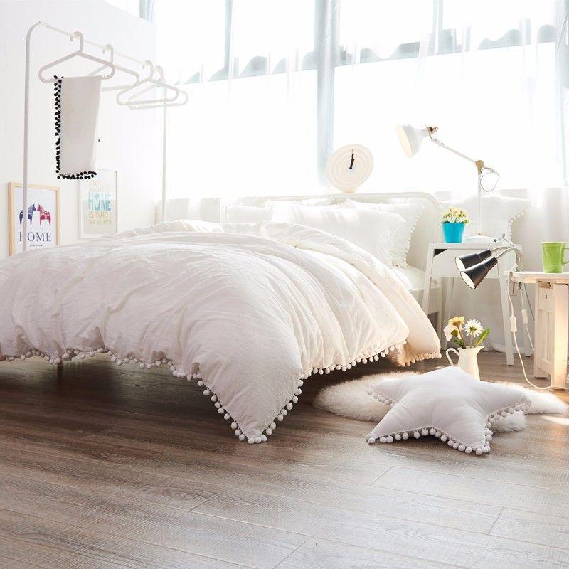 FUNDA DE PLUMON  POM POM BLANCO 1 PLAZA Y MEDIA-5