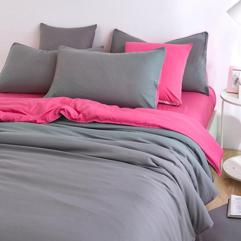 FUNDA DE PLUMON GRIS FUCSIA REVERSIBLE - 2 PLAZAS-3