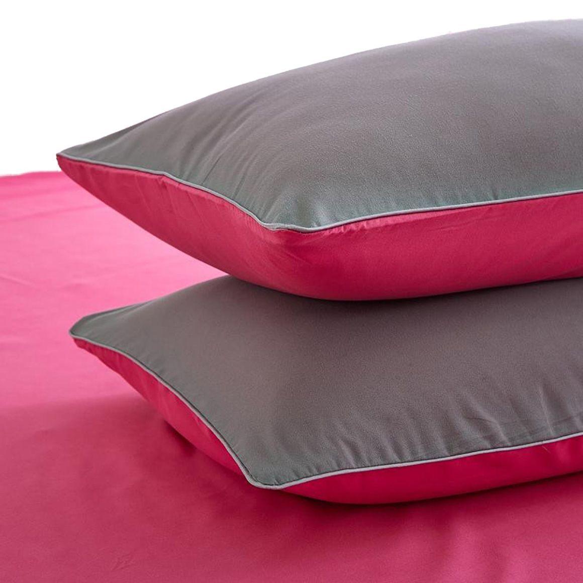 FUNDA DE PLUMON GRIS FUCSIA REVERSIBLE - 2 PLAZAS-5
