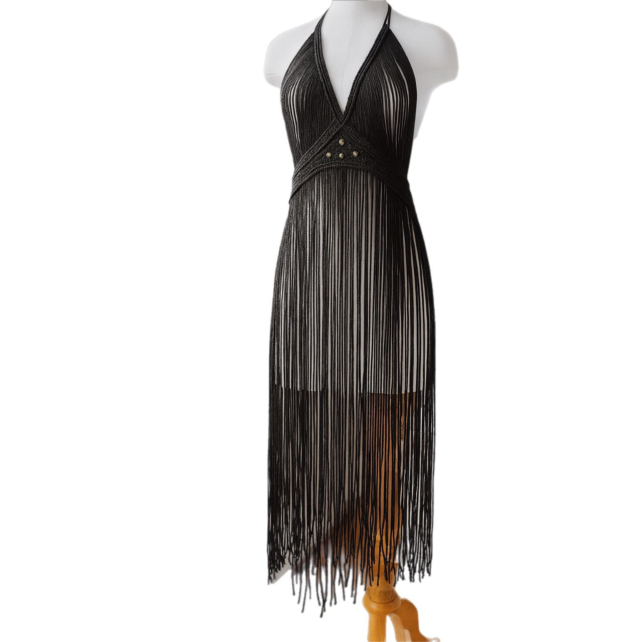 Vestido Flecos Macrame-1