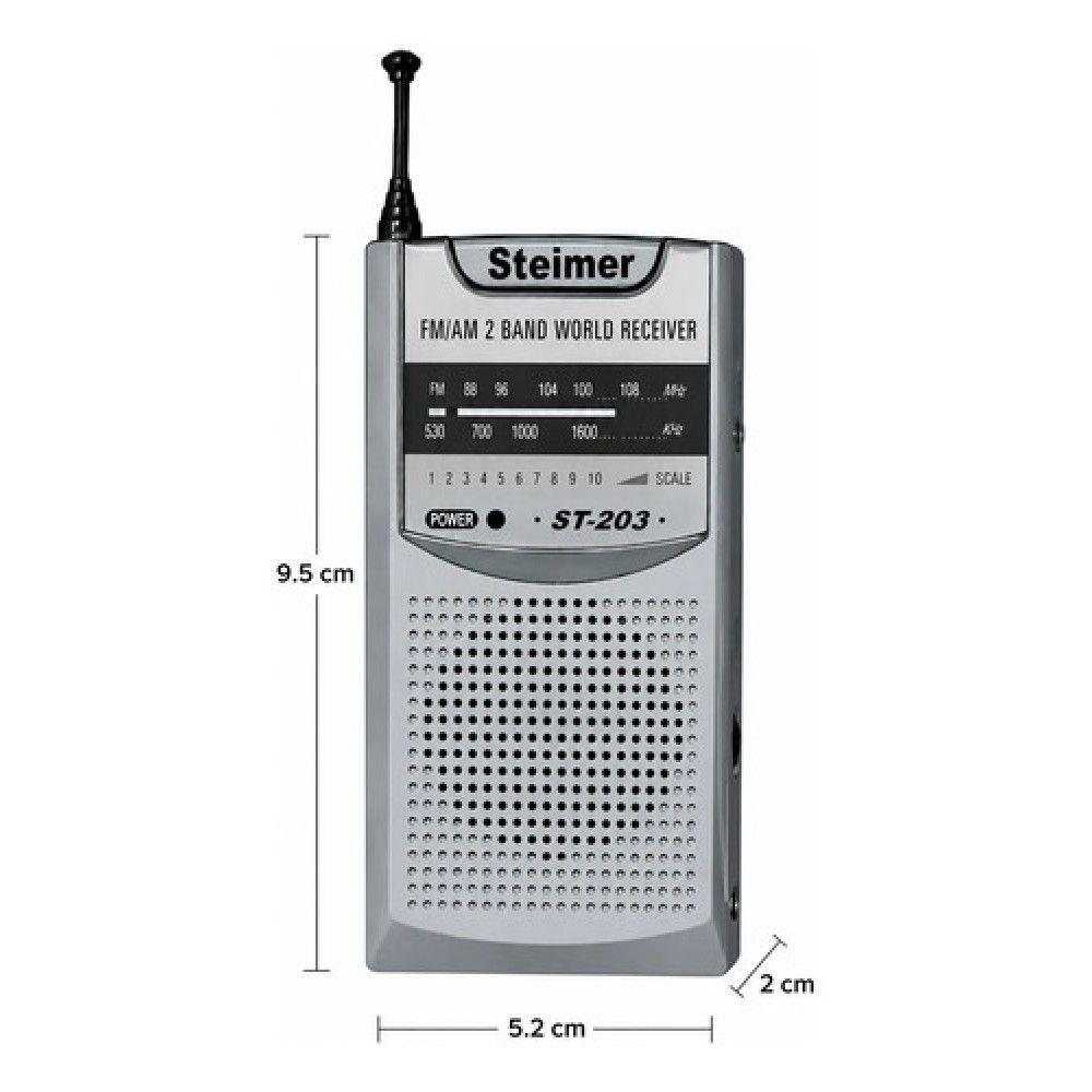 Radio De Emergencia Portátil Steimer St-203 Am/fm Pilas Aaa-3