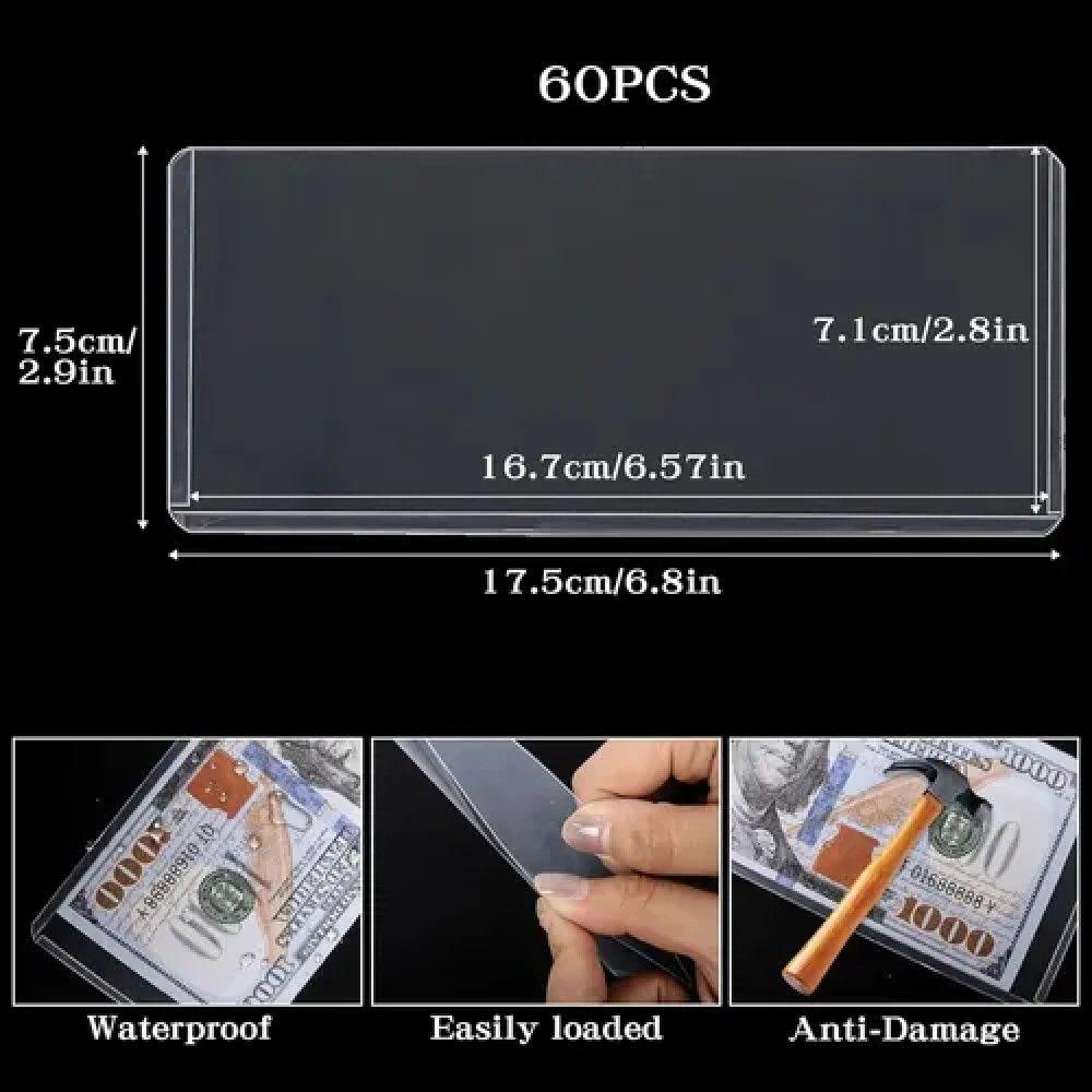20 Estuches Billetes Pvc Rígido 17,27x7,37 Cm Impermeable-3