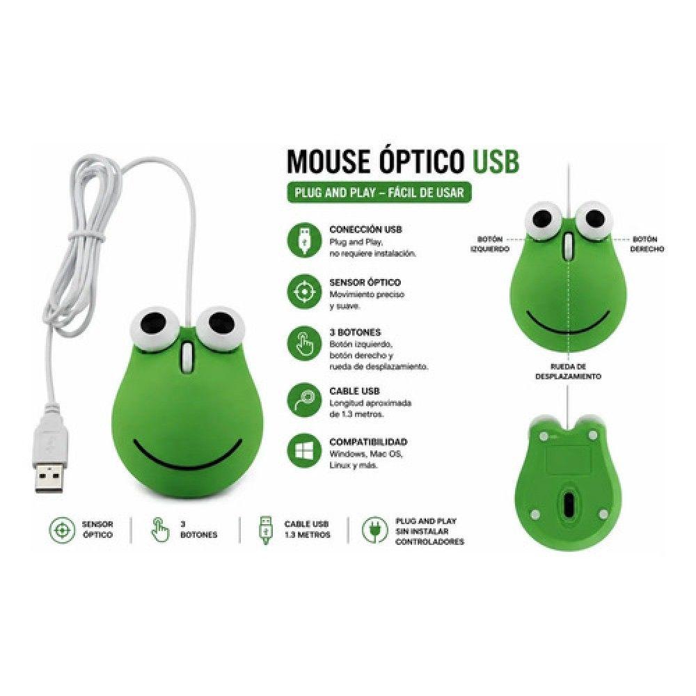 Mouse Froggycare Usb 2,4GZ Rana Verde-1