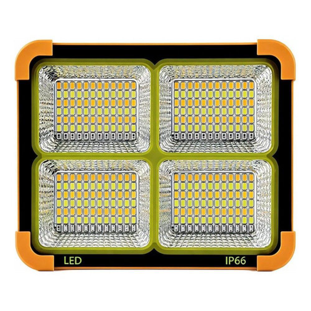 Foco Led Solar 100w 10000 Lm Ip66 Luz Emergencia Recargable Naranja-1