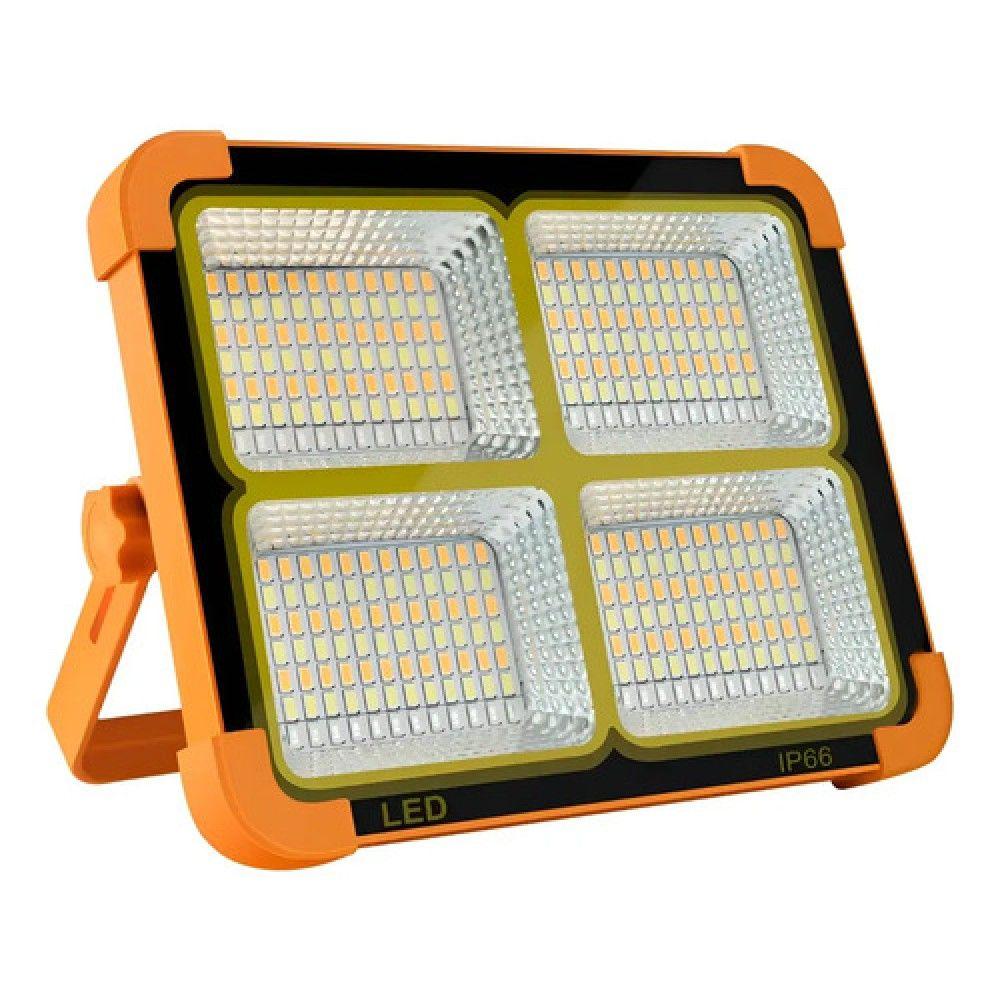 Foco Led Solar 100w 10000 Lm Ip66 Luz Emergencia Recargable Naranja-3
