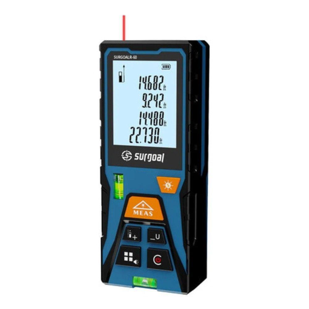 Medidor De Distancia Láser 60 Lcd, Cálculo De Área ±2 Mm-2