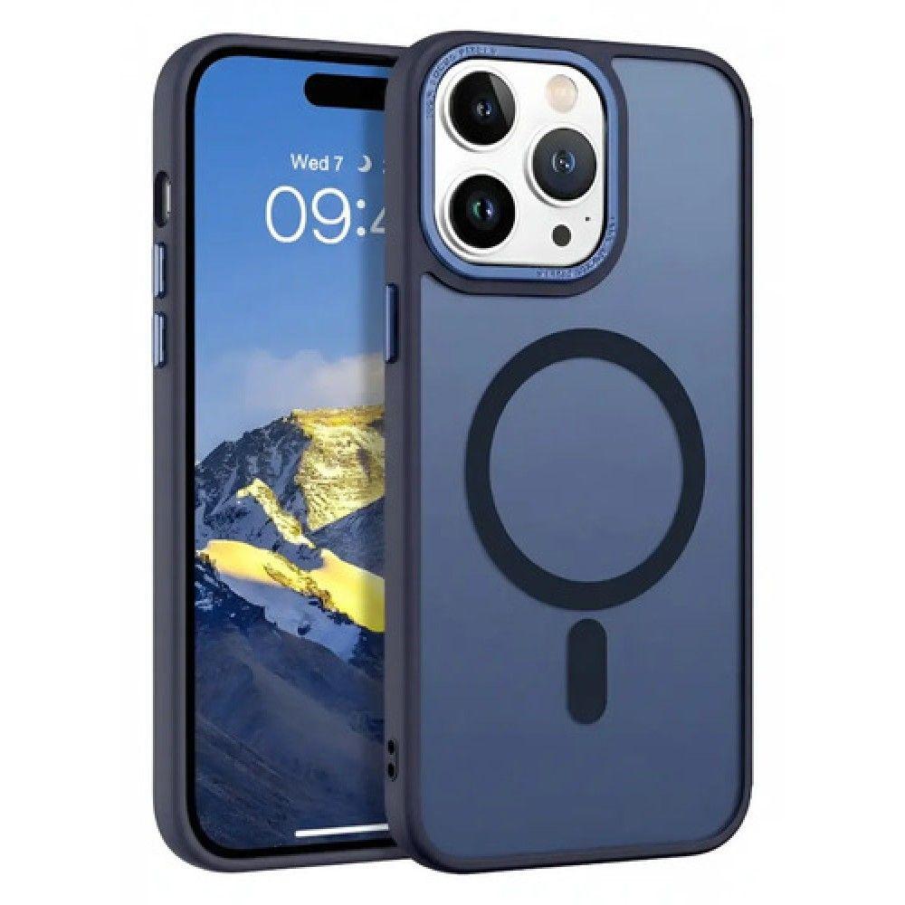 Funda Matte Magnetica Compatible Con Iphone 16 Pro Max Azul-2