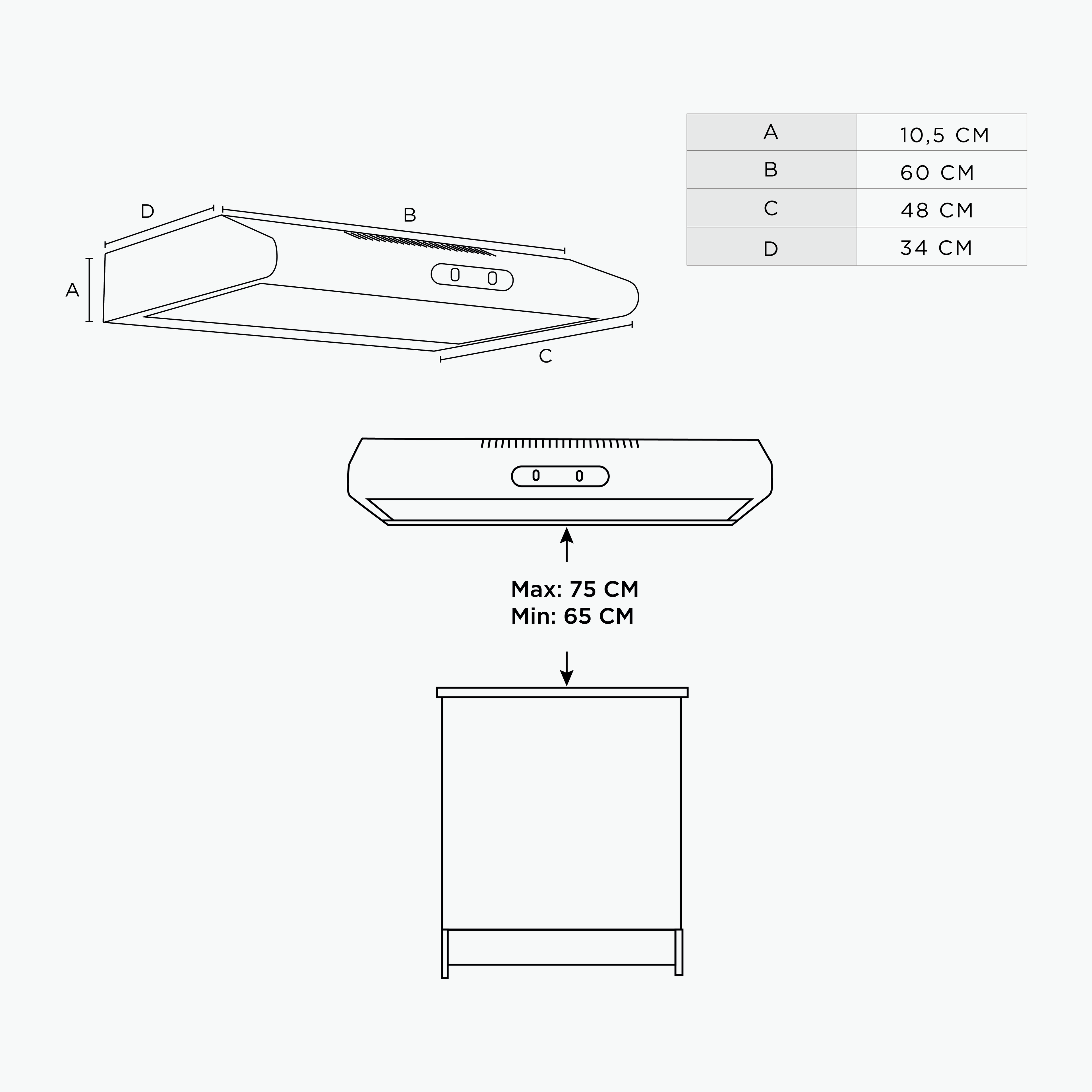 CAMPANA SLIM TRADICIONAL EMPOTRABLE 60 CM MIDEA-5