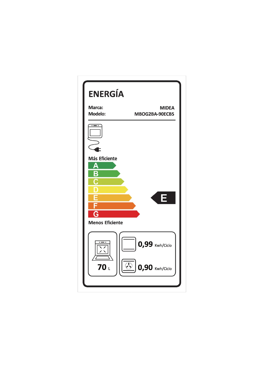 Horno Empotrado Eléctrico 82L Midea-3