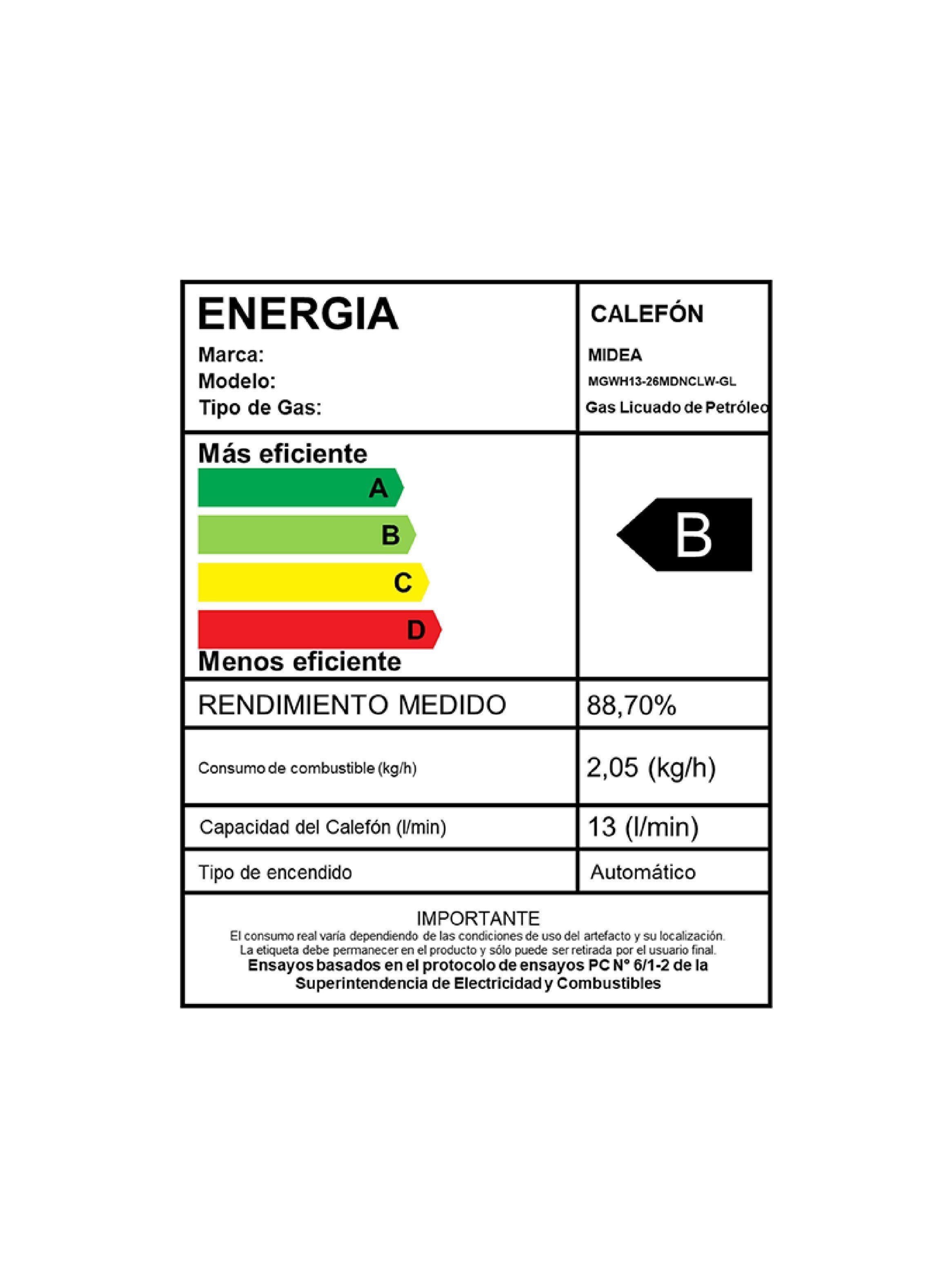 Calefont 13 Litros Tiro Natural Gas Licuado Midea-7