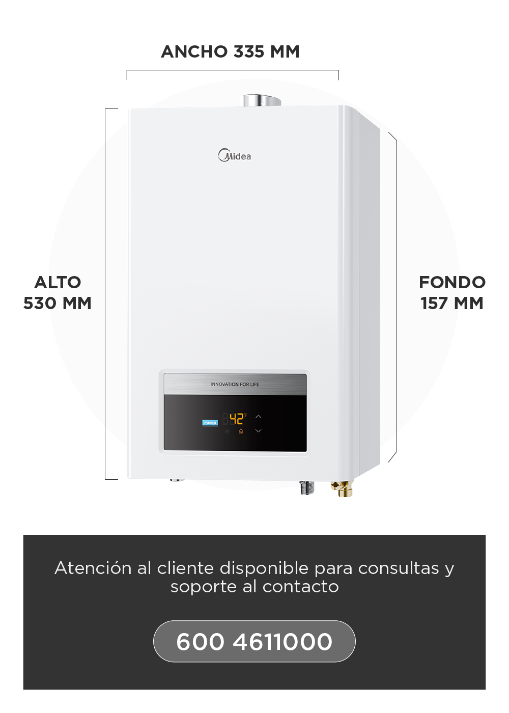Calefont 13 Litros Tiro Forzado Gas Natural Midea-4
