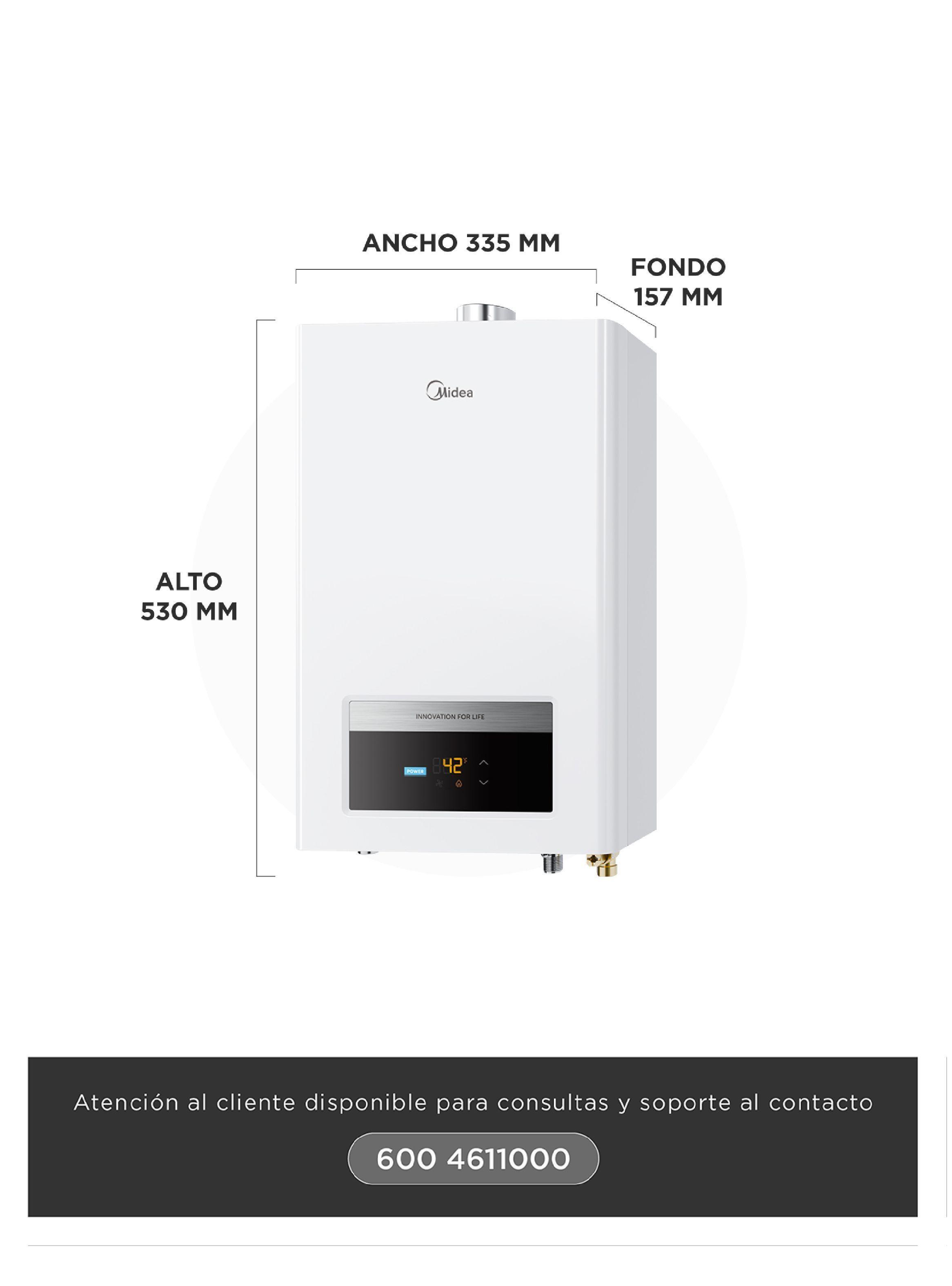 Calefont 13 Litros Tiro Forzado Gas Natural Midea-2