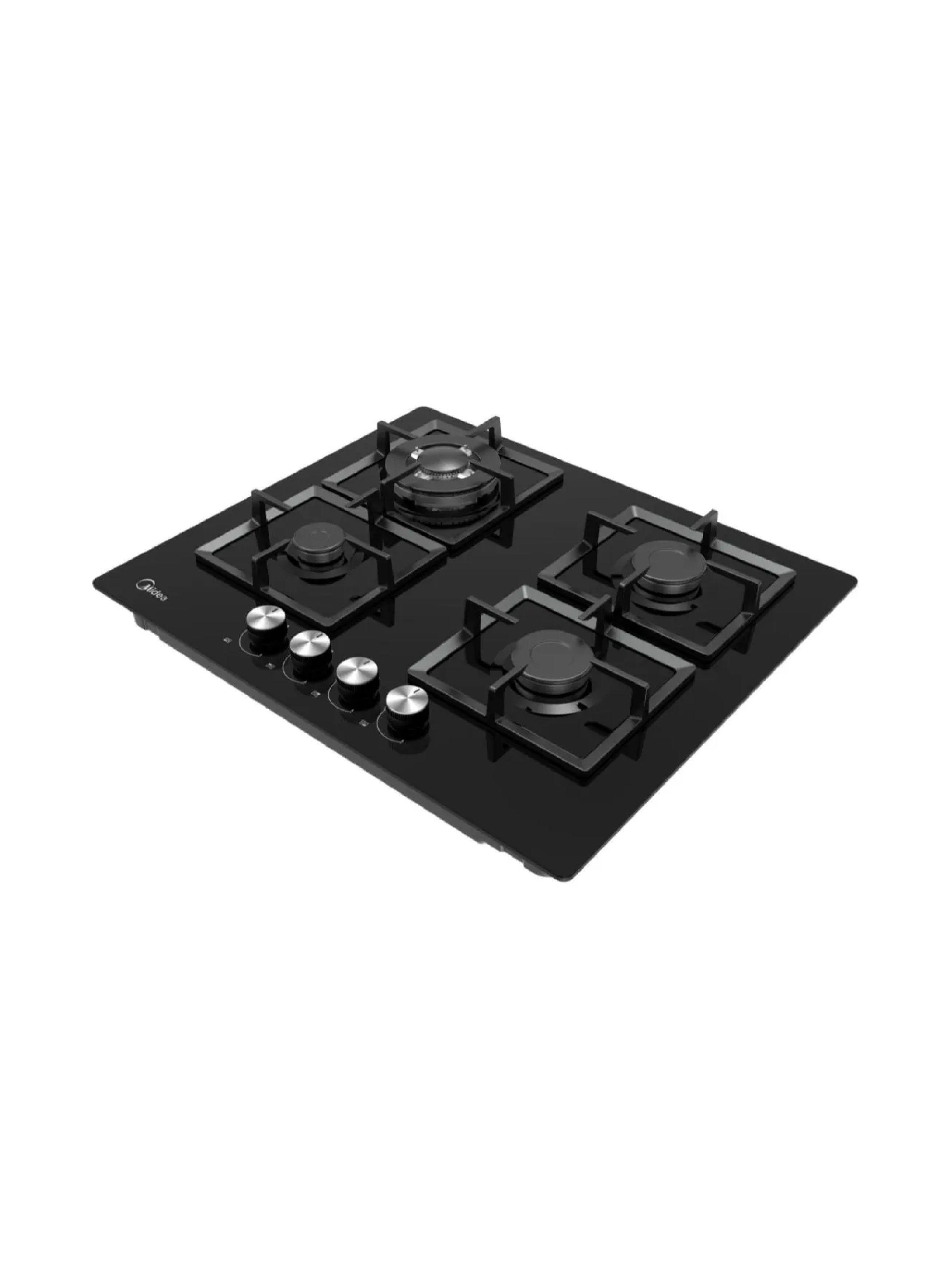 Encimera a Gas 4 Quemadores Negra 60cm Midea-1