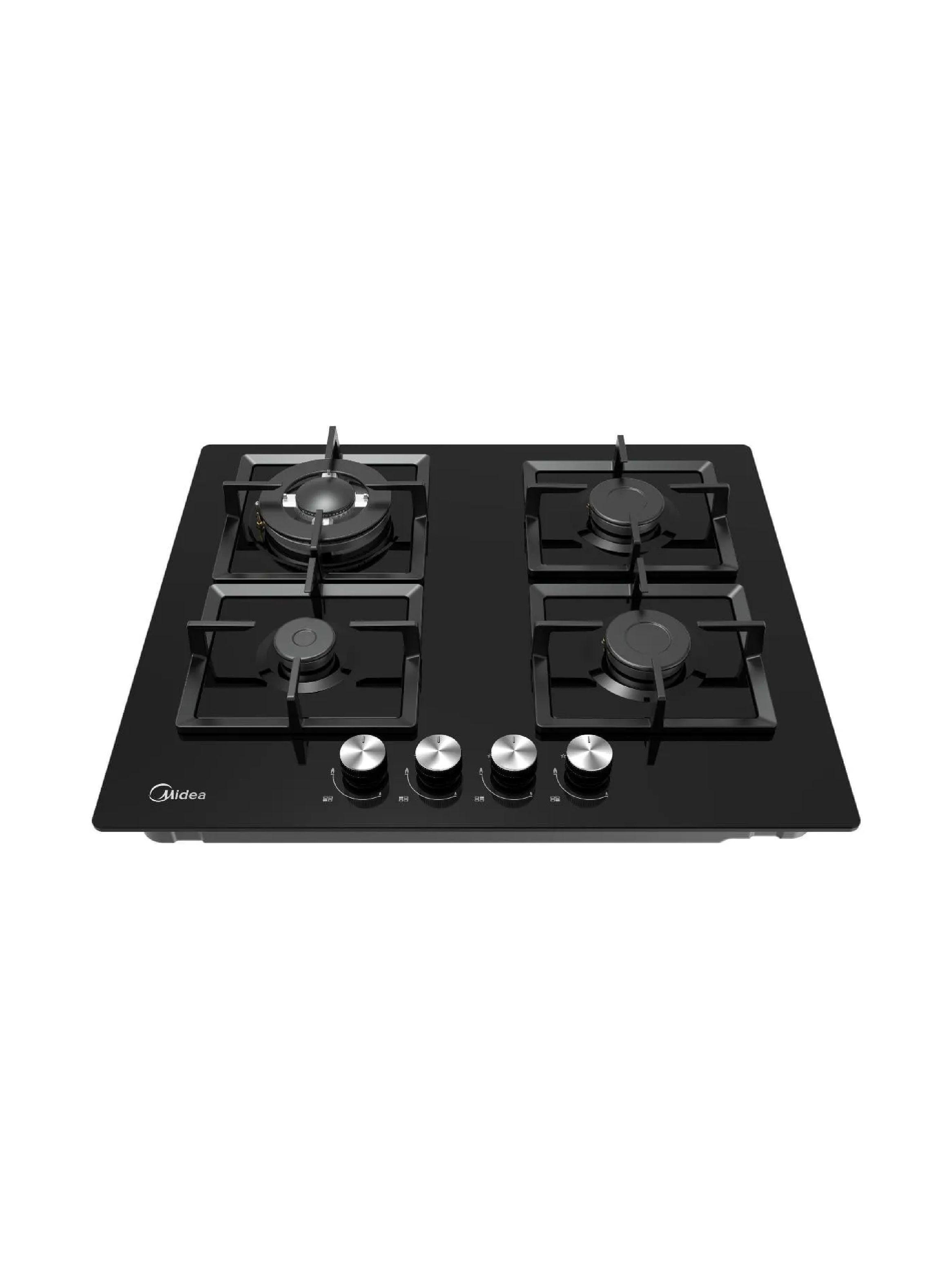Encimera a Gas 4 Quemadores Negra 60cm Midea-3
