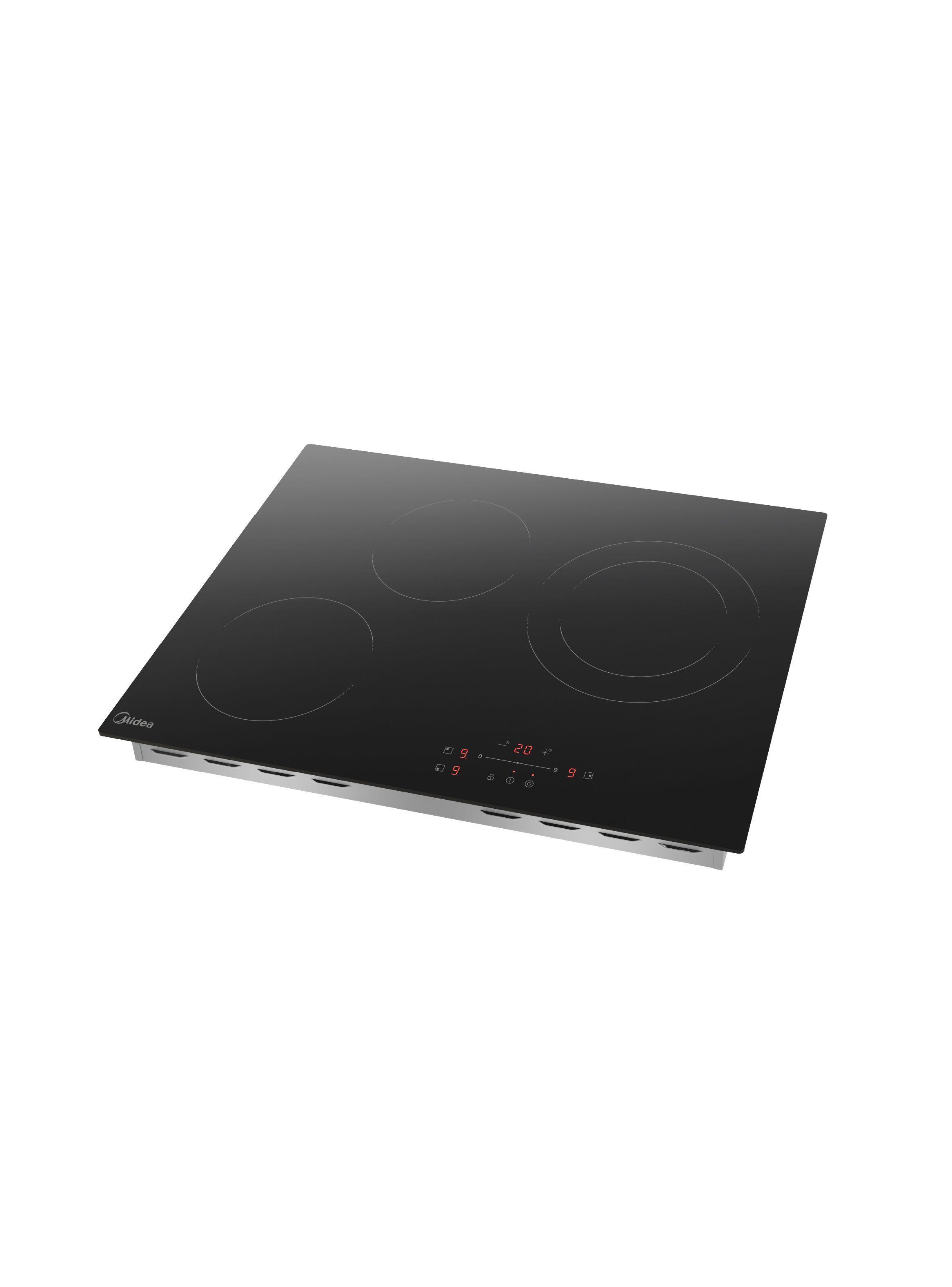 Encimera Eléctrica Vitrocerámica de 3 Zonas Negra Midea-3