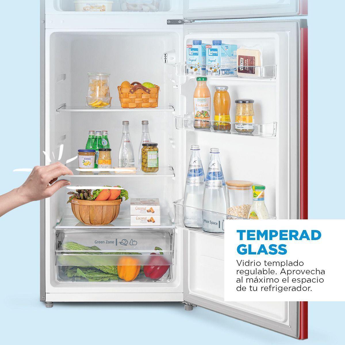 Refrigerador Top Freezer Frío Directo Rojo 204 lts-2