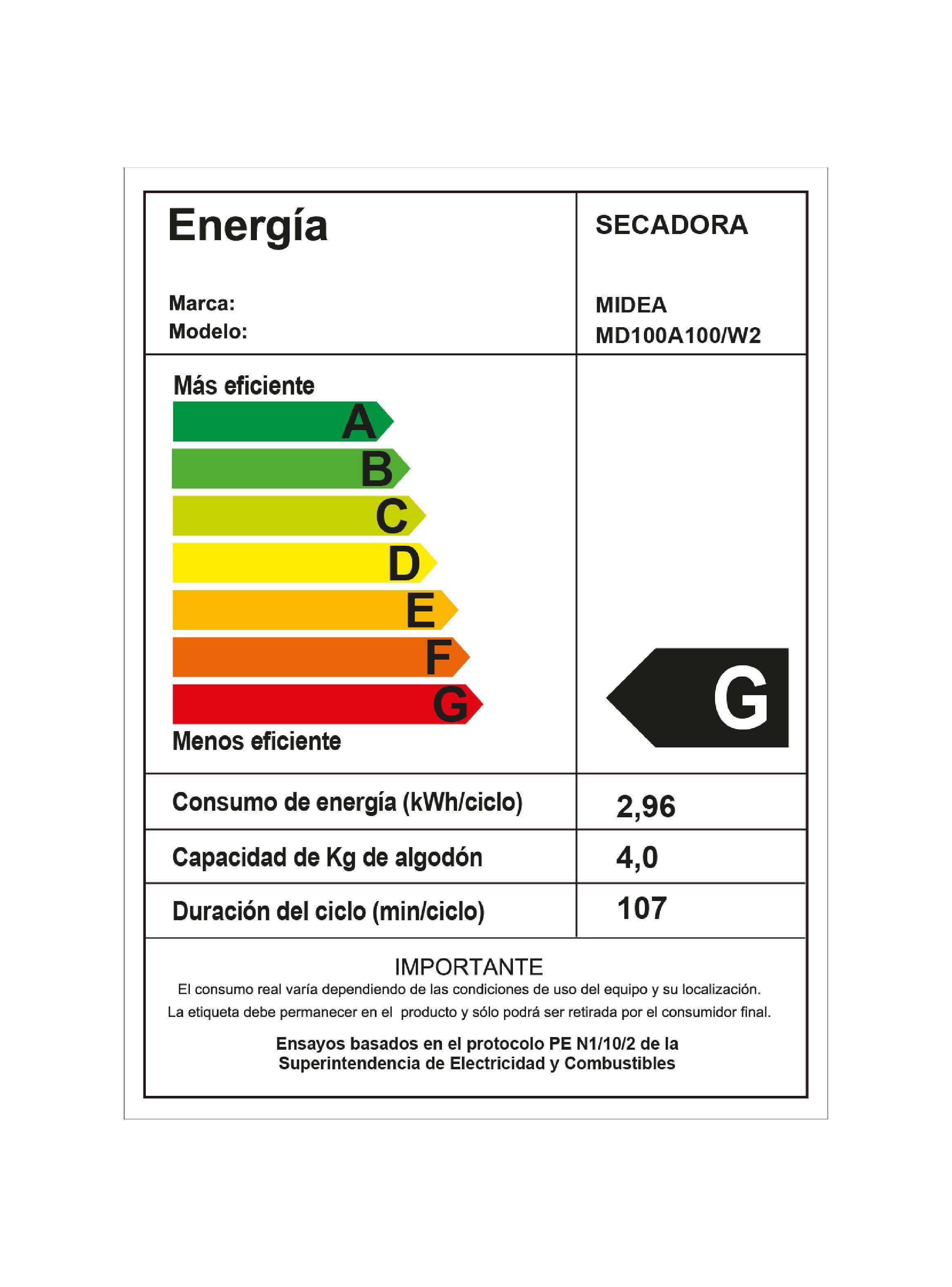 Secadora Eléctrica Ventilación 10KG Blanca Midea-6