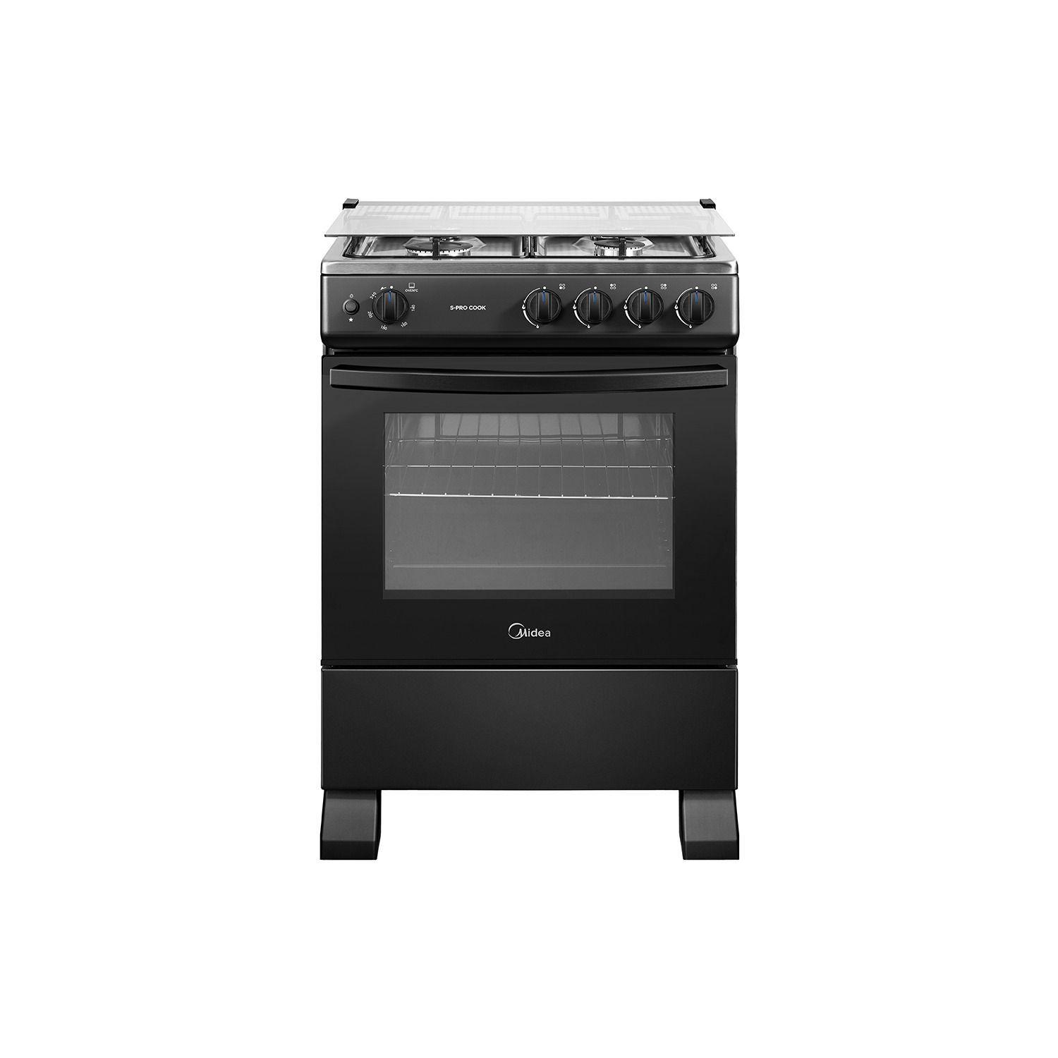 Cocina a Gas 4 Quemadores 24inch Negro Midea-0