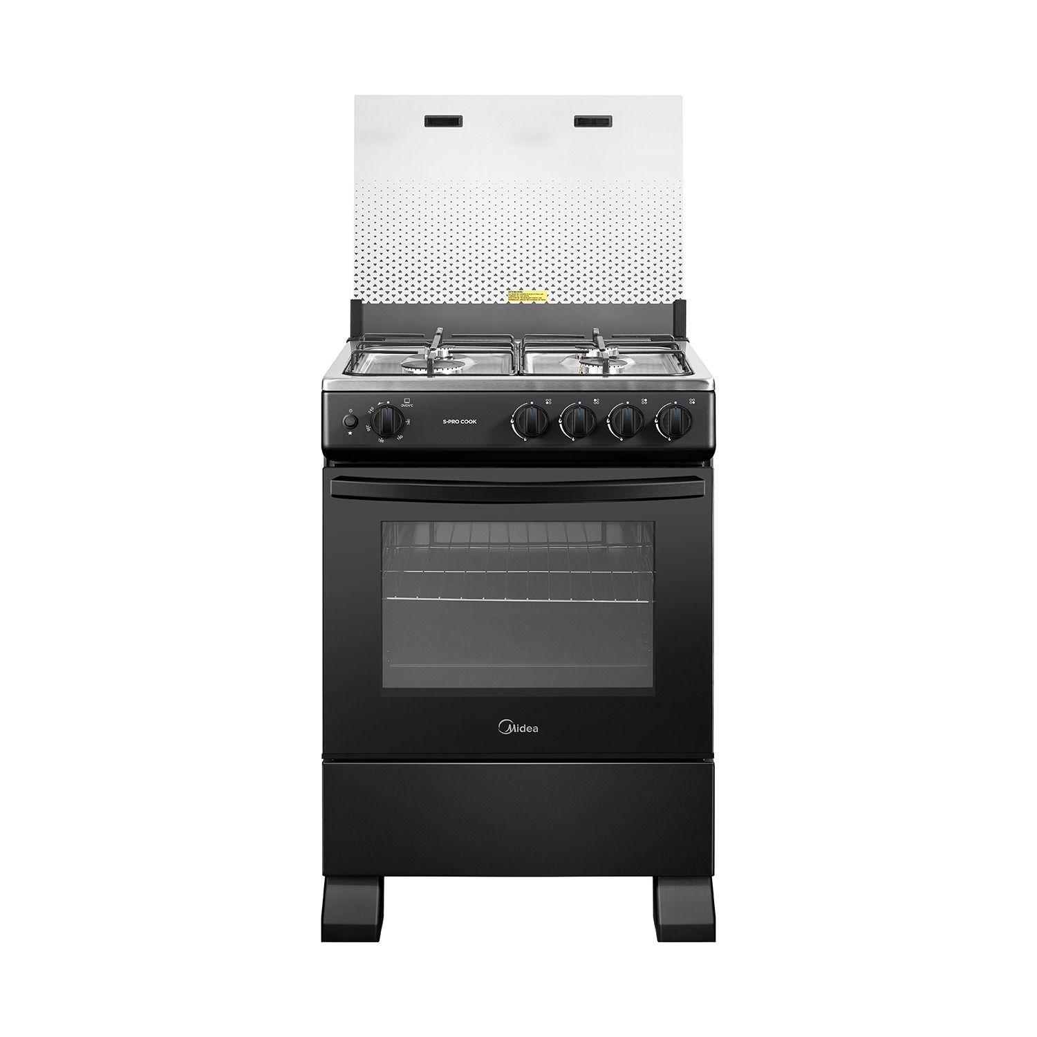 Cocina a Gas 4 Quemadores 24inch Negro Midea-2
