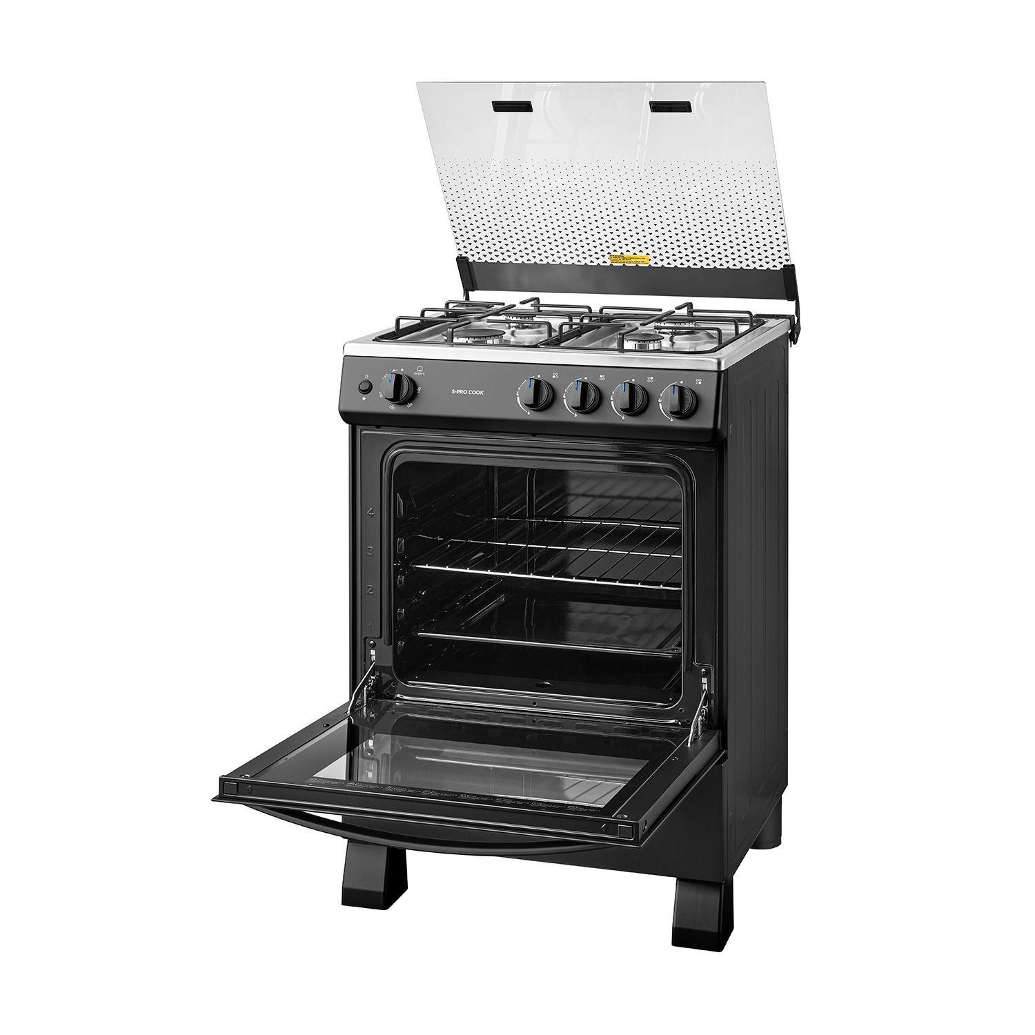 Cocina a Gas 4 Quemadores 24inch Negro Midea-4