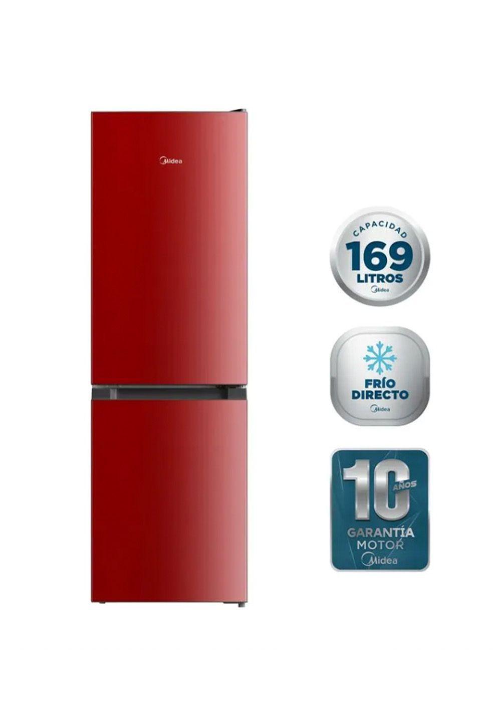 Refrigerador Bottom Freezer Frío Directo Rojo 169 lts Midea -1