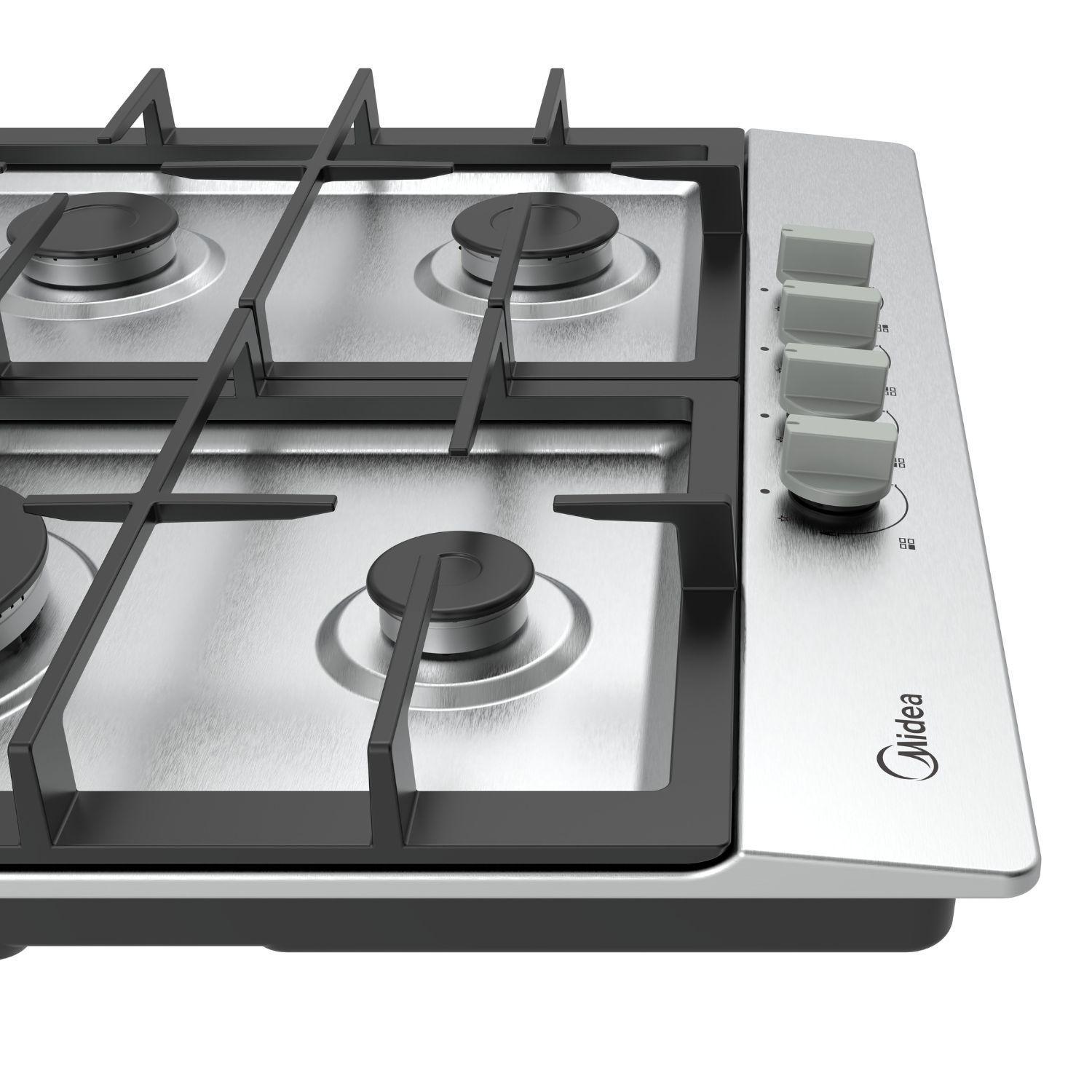 Encimera a Gas 4 Quemadores Gris 60 cm Midea-3
