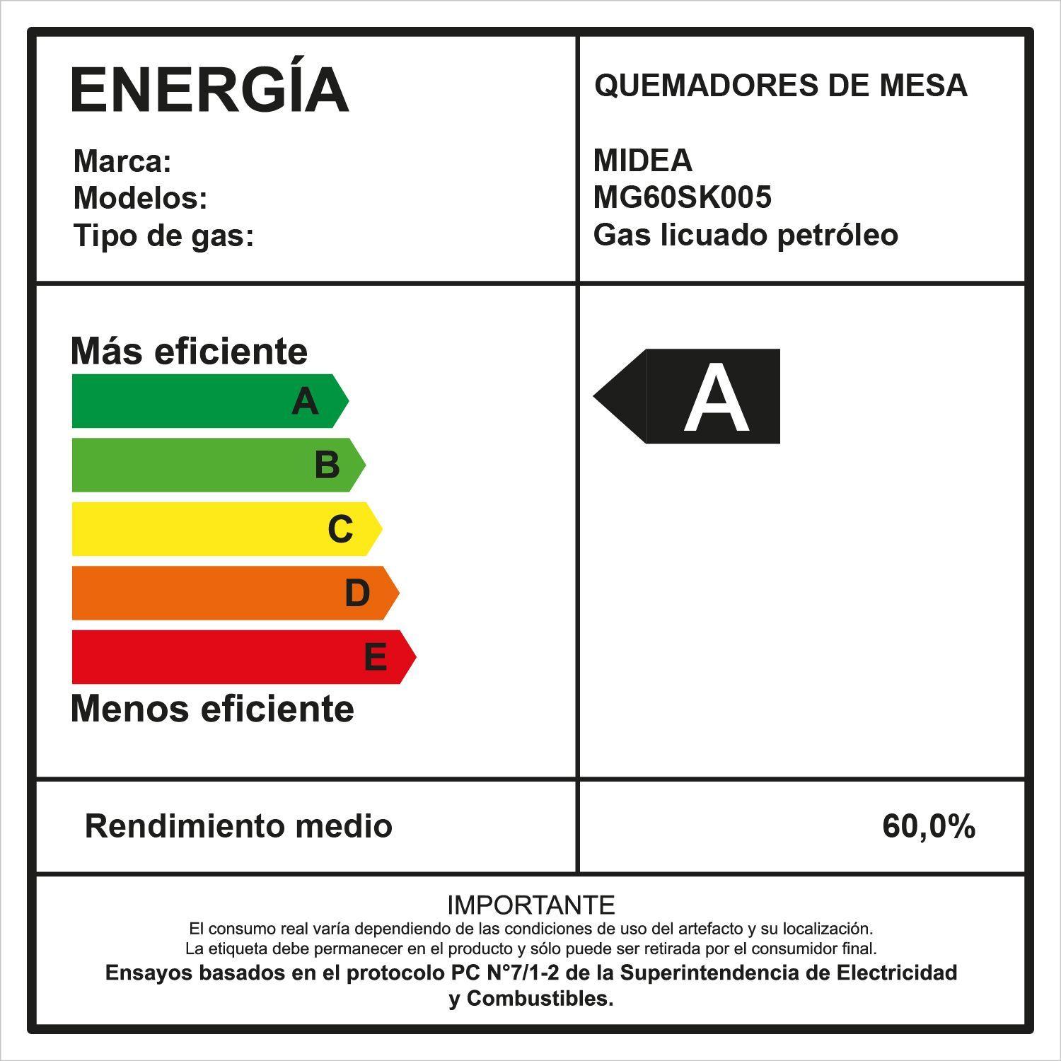 Encimera a Gas 4 Quemadores Gris 60 cm Midea-6