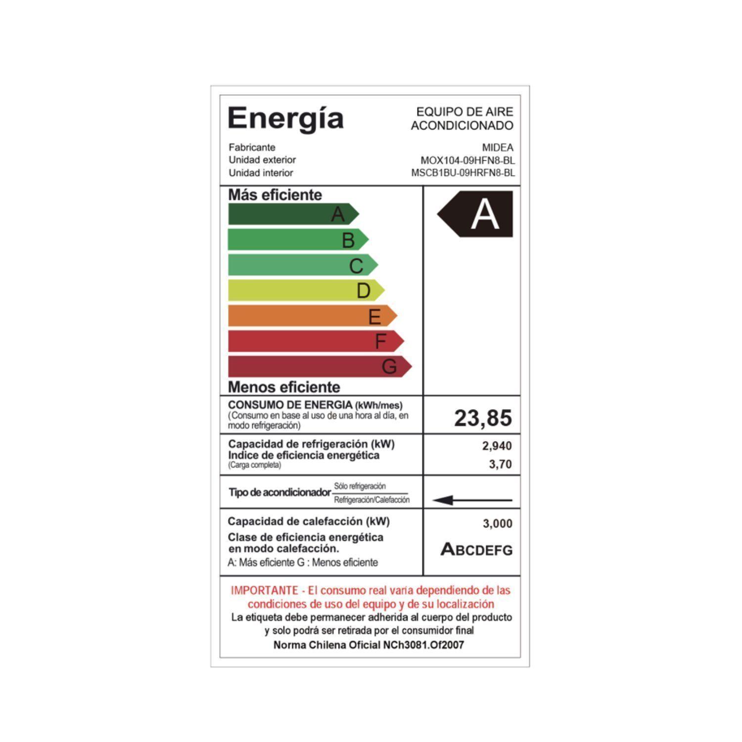 AIRE ACONDICIONADO SPLIT BREEZELESS FRÍO CALOR 9.000 BTU-4
