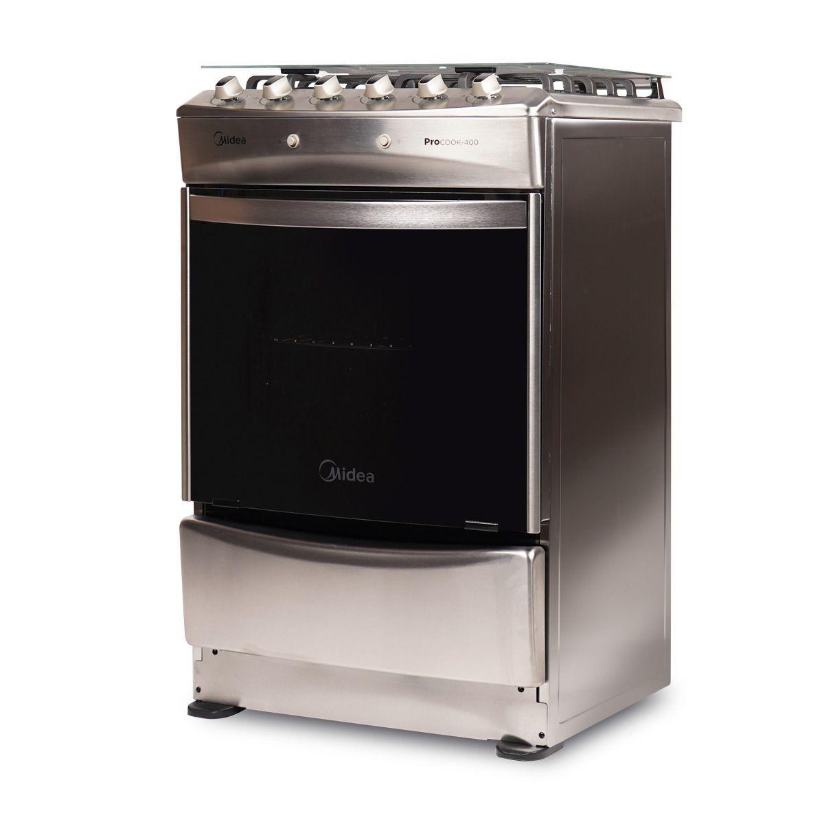 Cocina a Gas 4 Quemadores Silver Midea-2