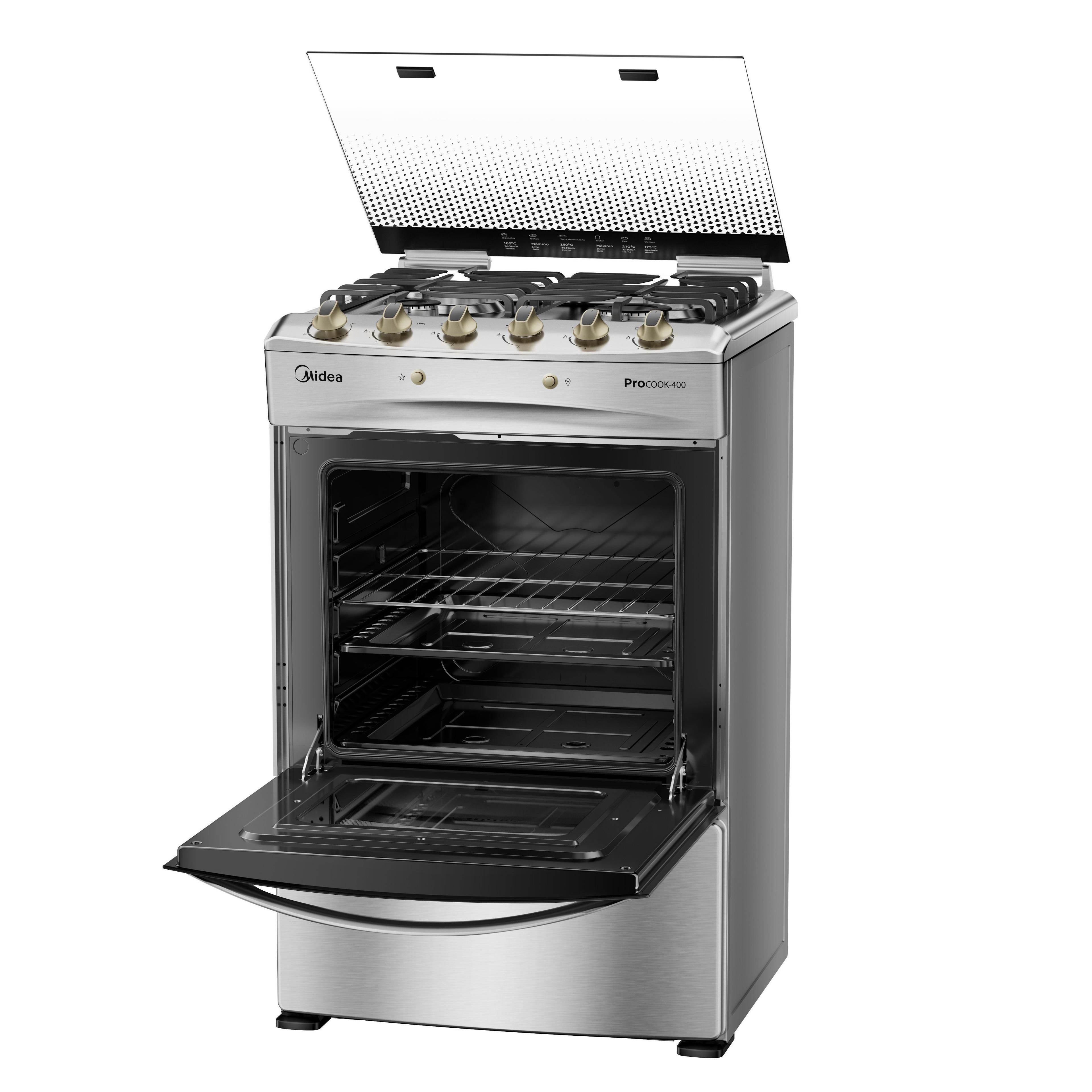 Cocina a Gas 4 Quemadores Silver Midea-5