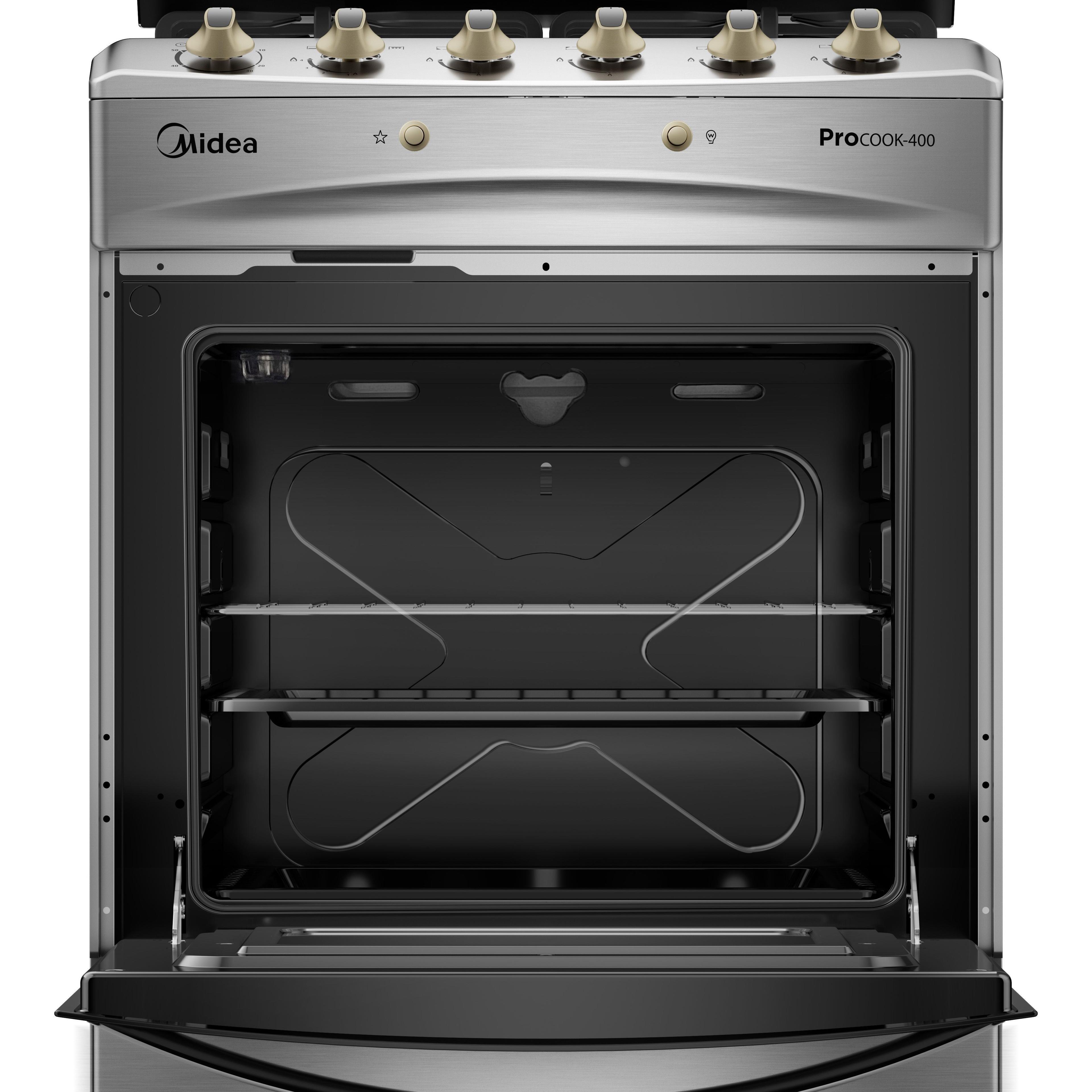 Cocina a Gas 4 Quemadores Silver Midea-4