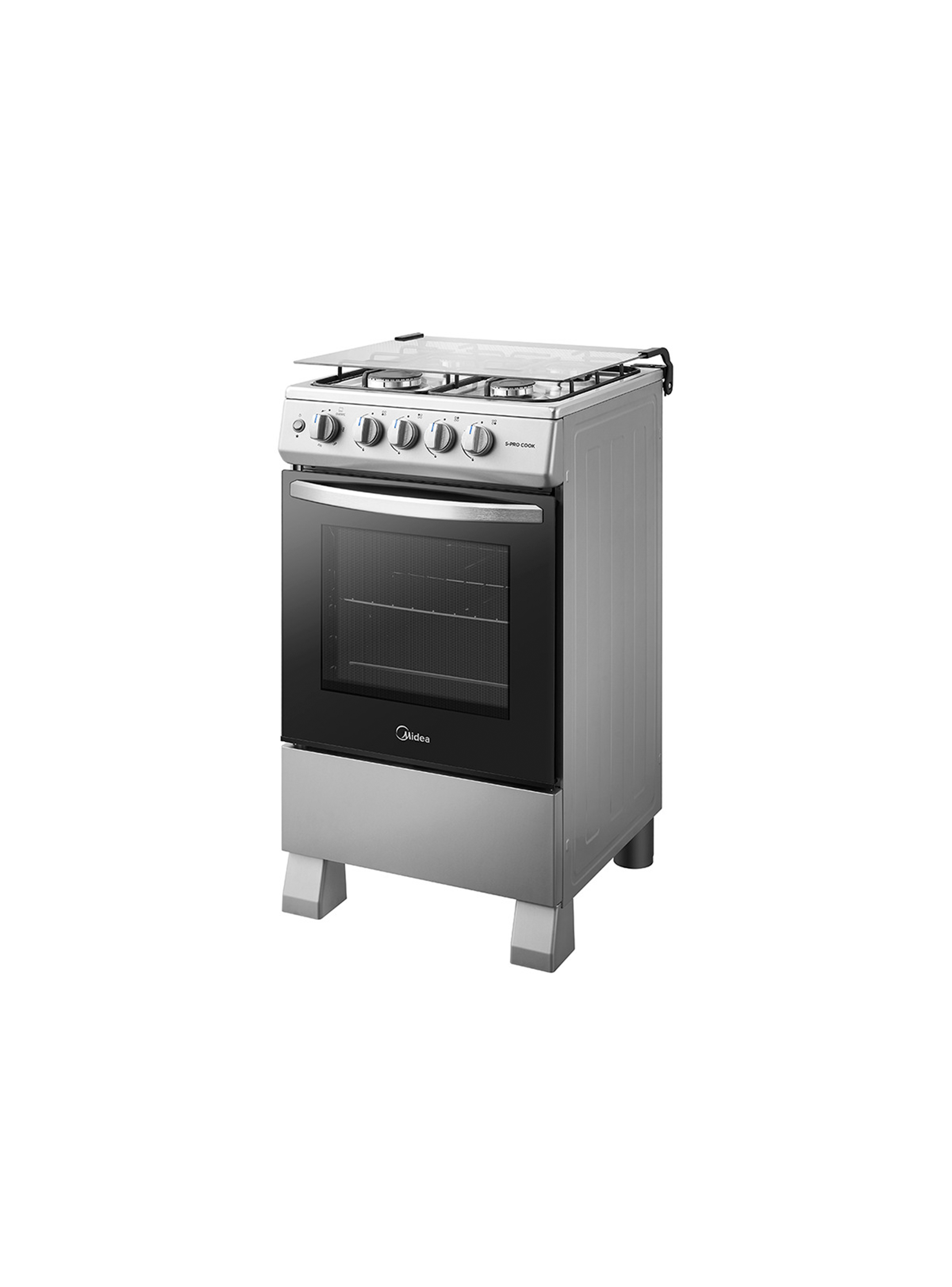 Cocina a Gas 4 Quemadores 20inch Silver Midea-1