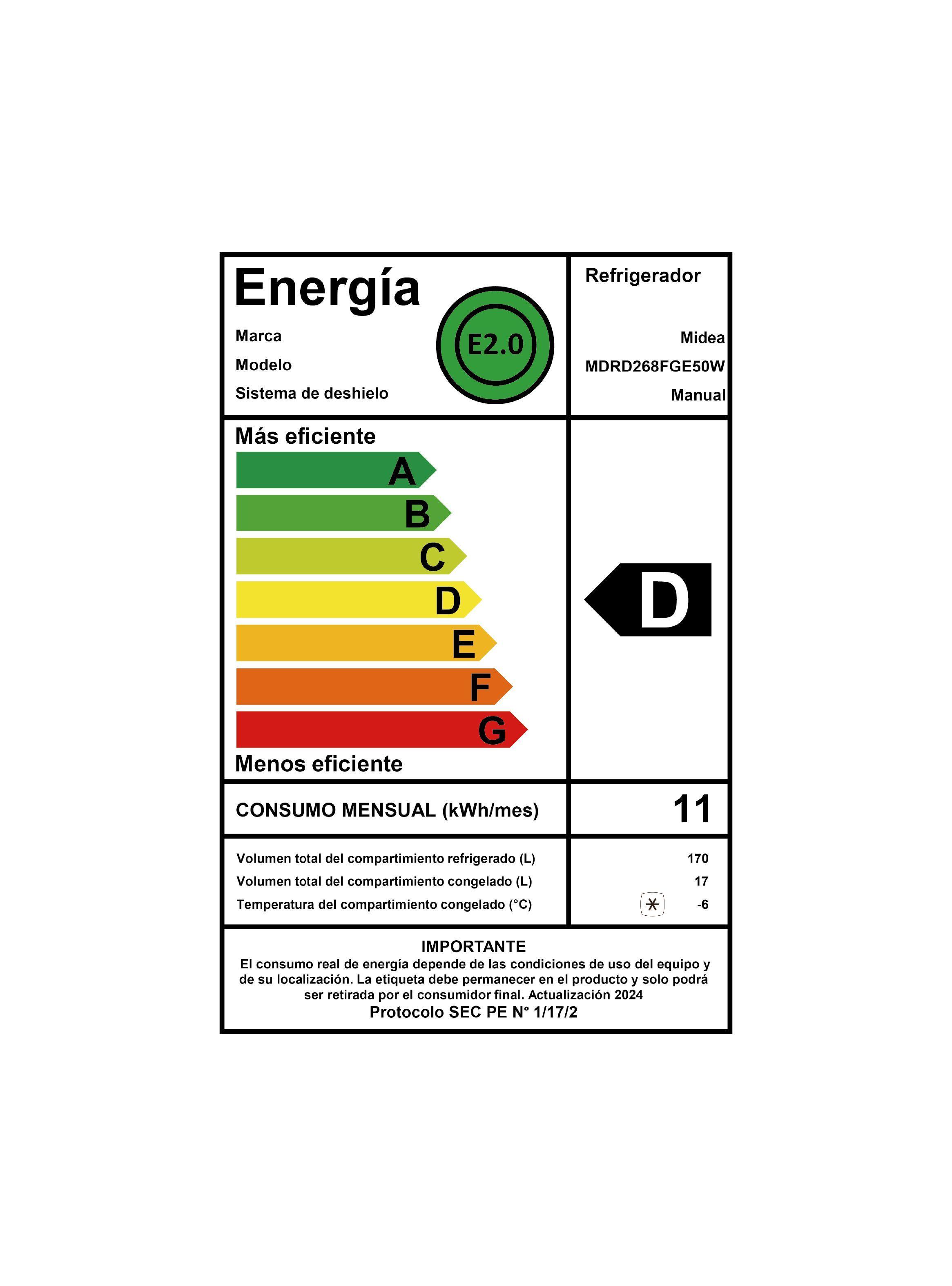 Refrigerador Frigobar Frio Directo 187 lts MDRD268FGE50W-6