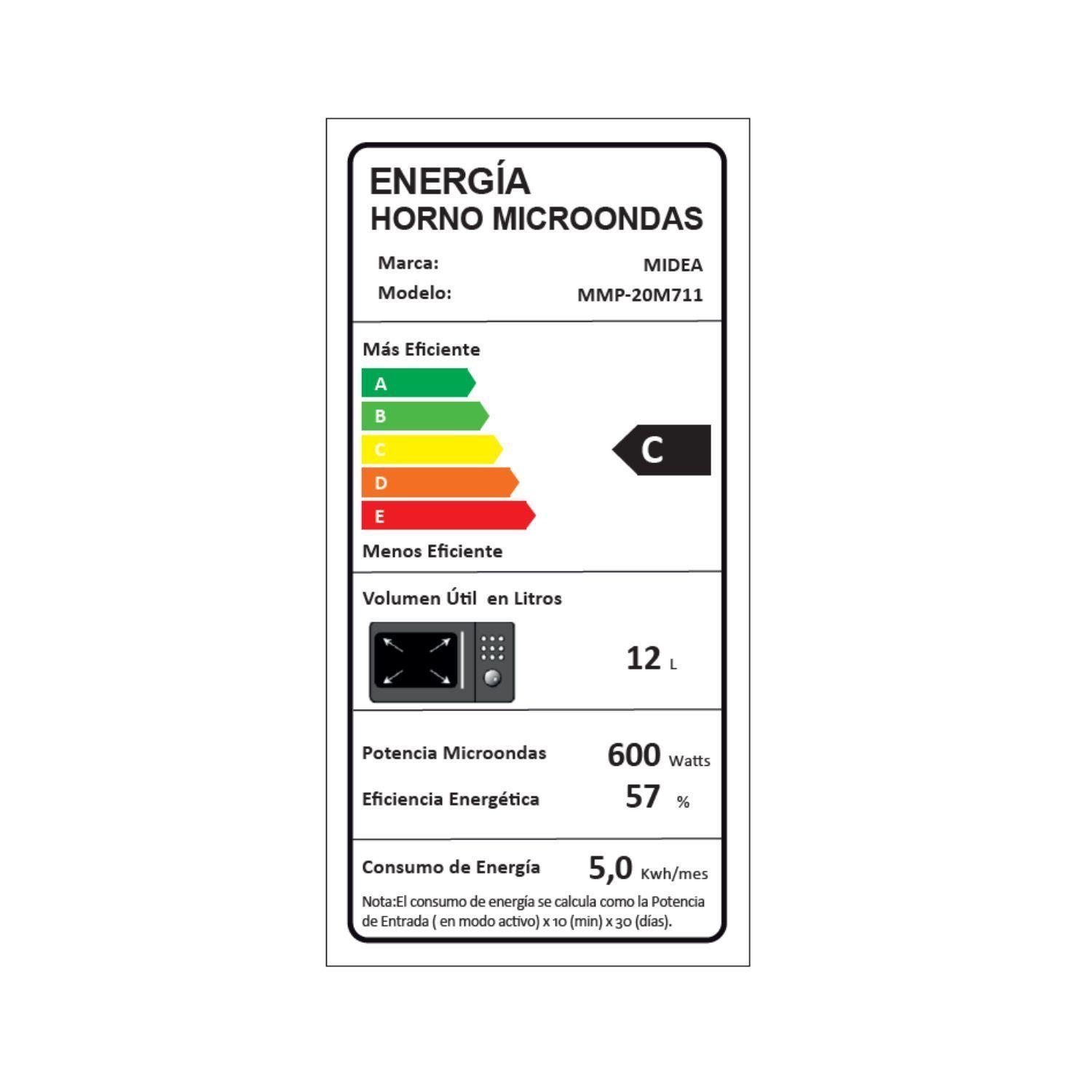 Microondas mecánico 20 lts Negro MMP-20M711 Midea-3