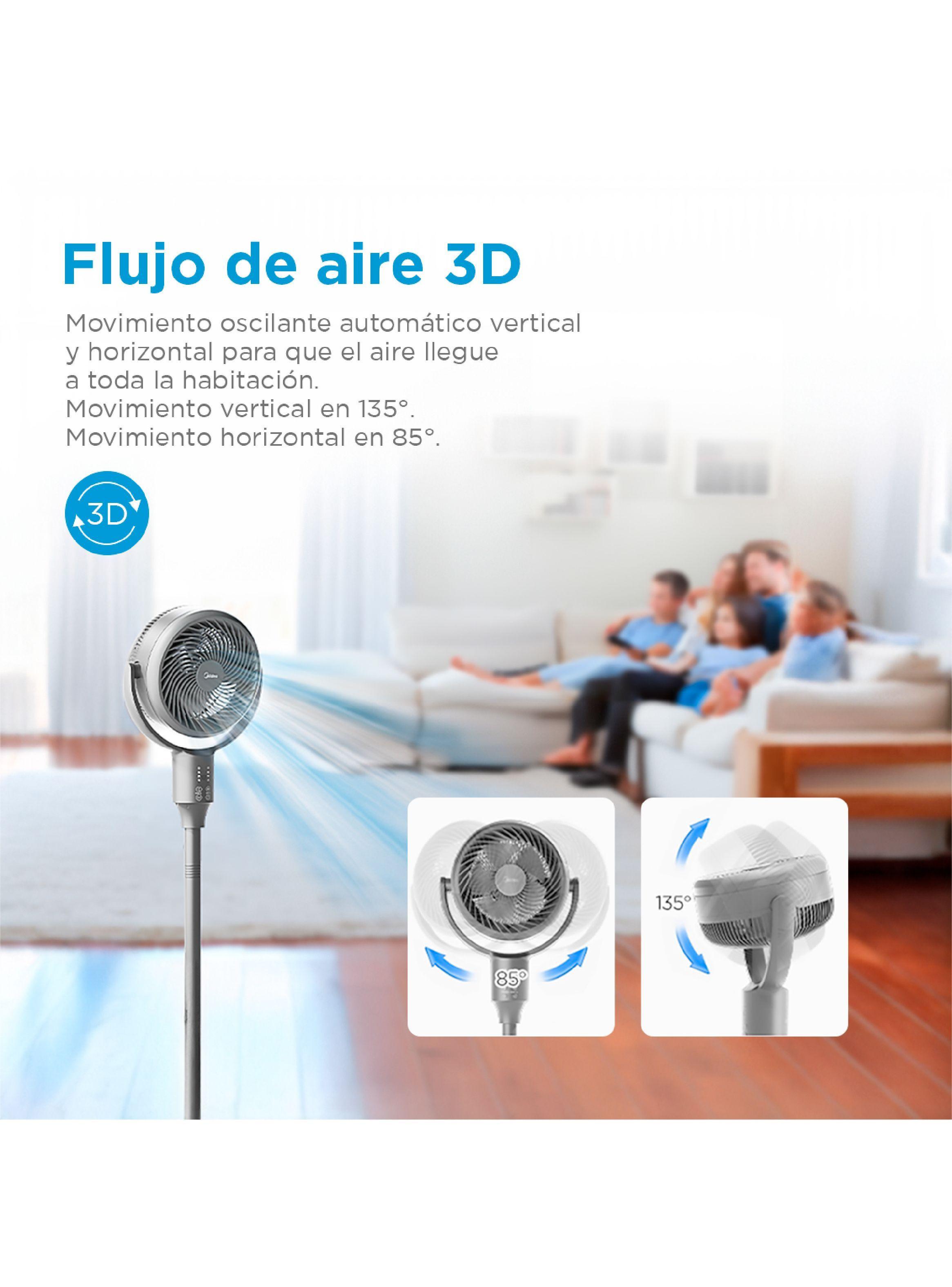 Ventilador con tecnología 3D Flow y altura ajustable MF-P7DWT Midea-6