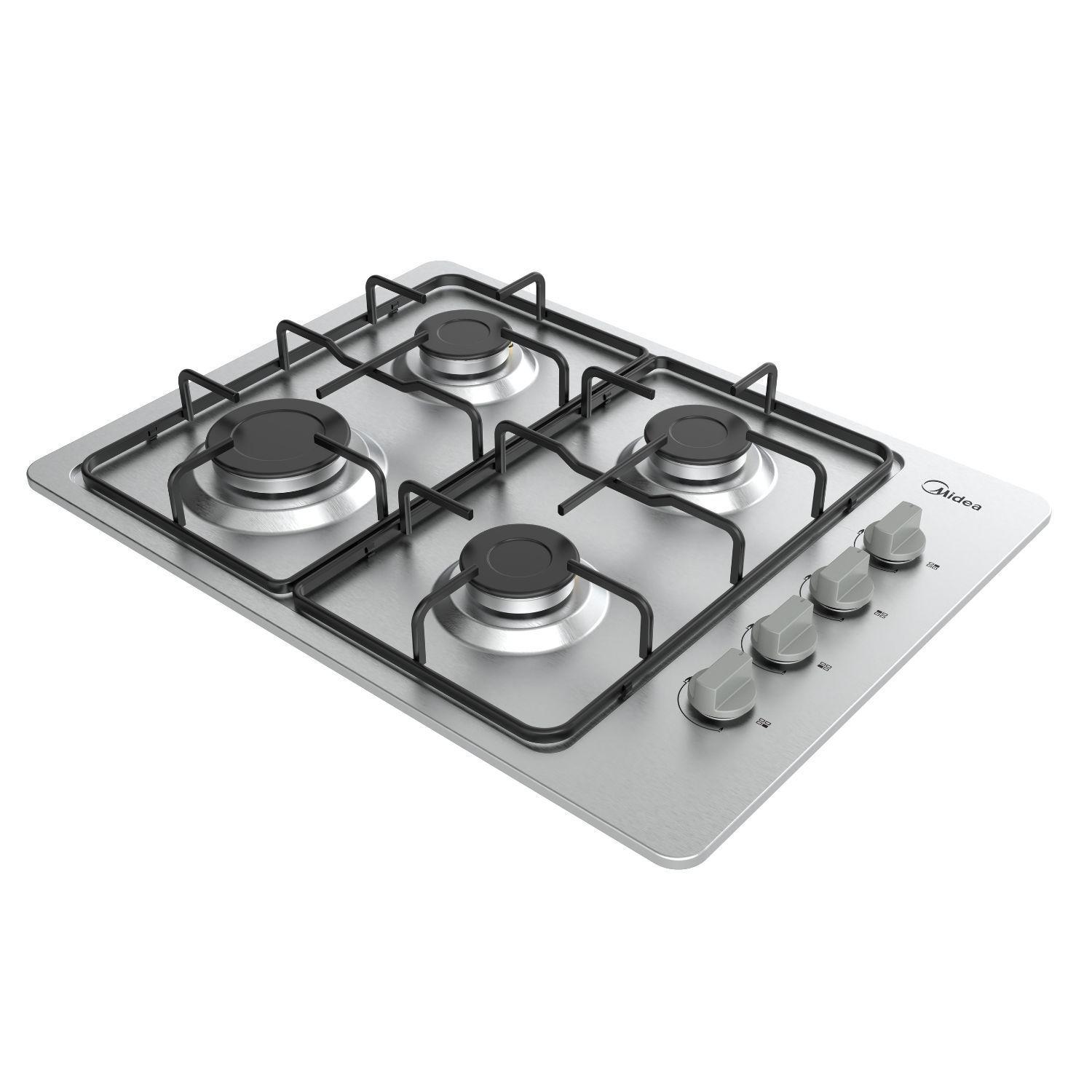 Encimera a Gas 4 Quemadores Gris 60cm Midea-2