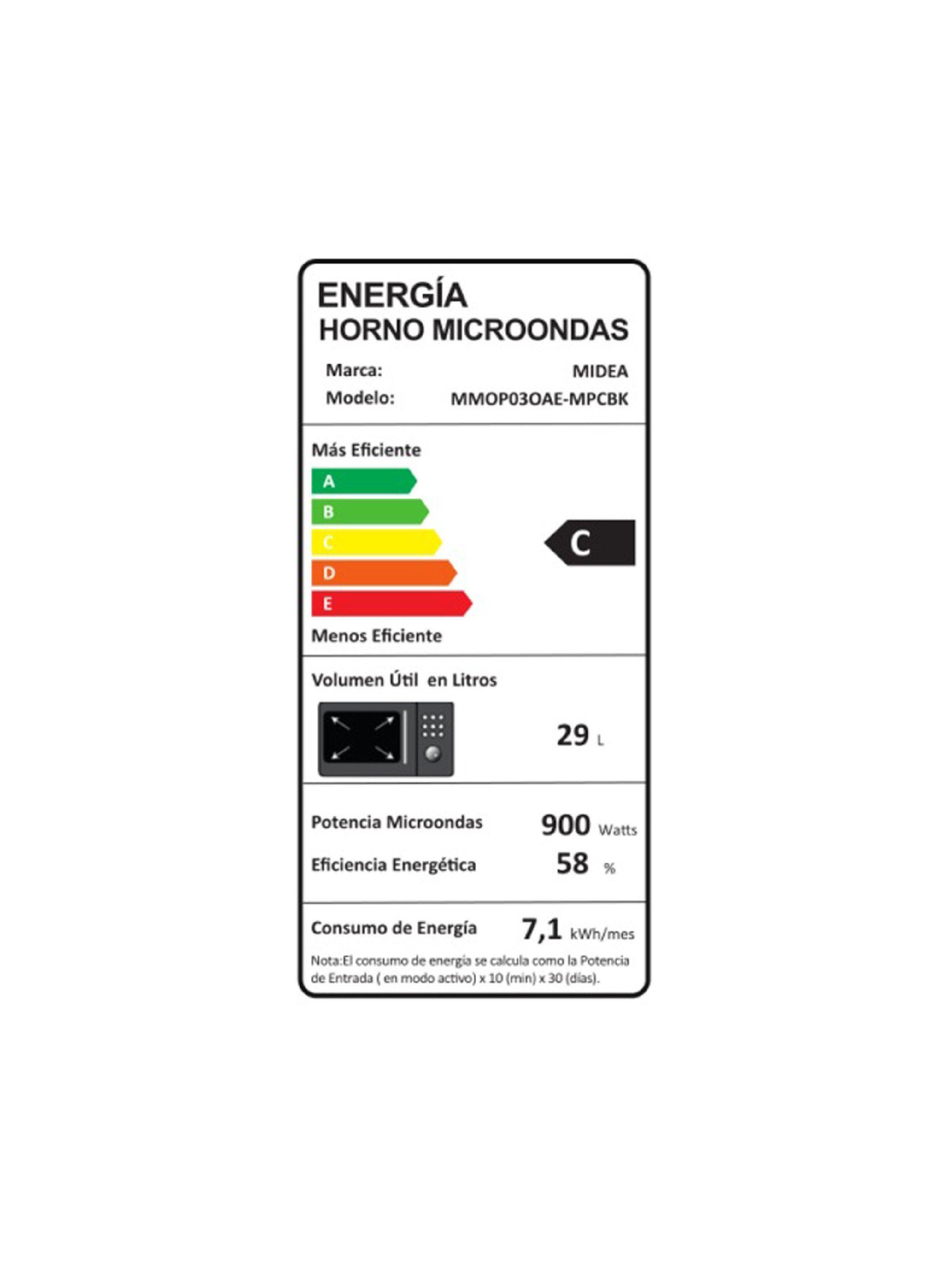 Microondas dígital 29 lts Negro MMOP03OAE-MPCBK Midea-5