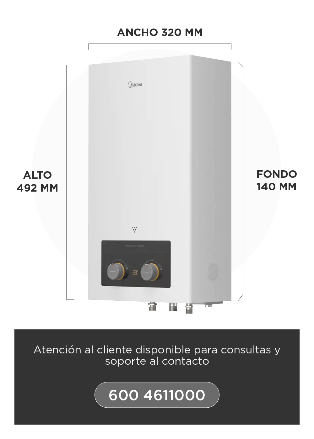 Calefont 5 Litros Tiro Natural Gas Licuado Midea-4